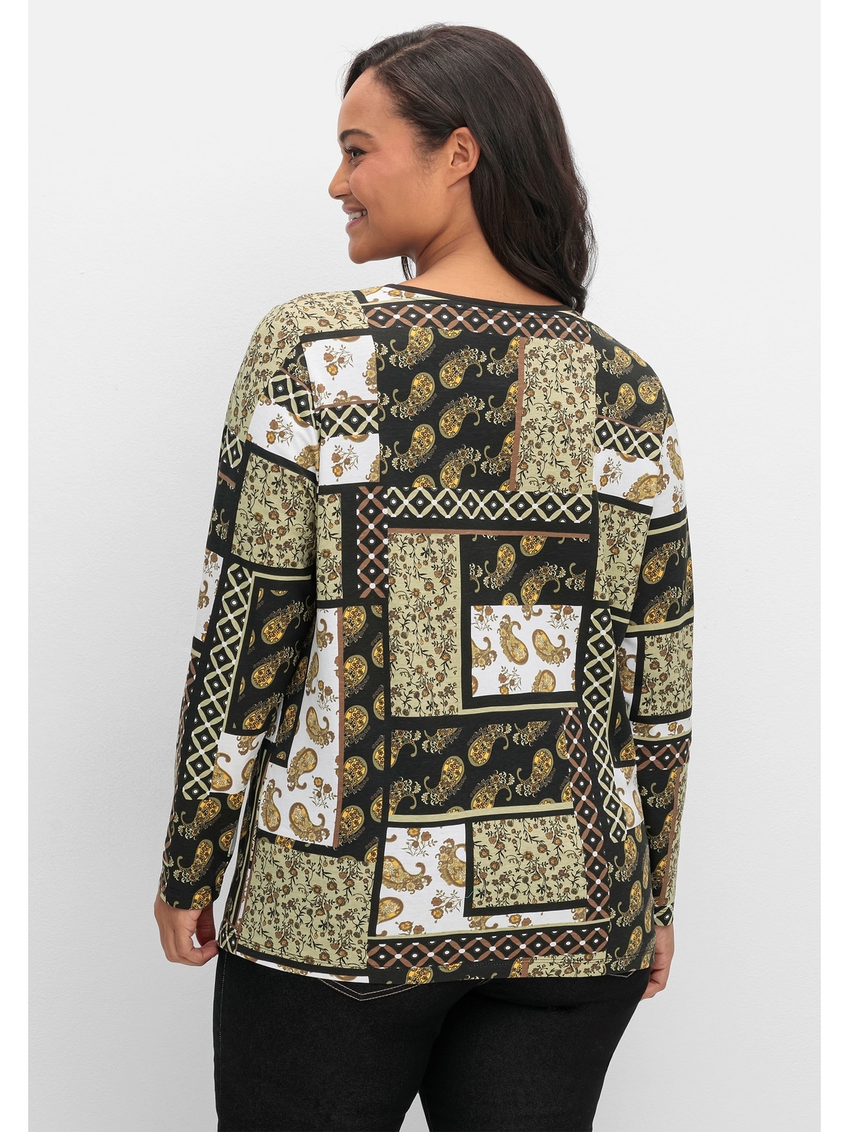 Sheego Langarmshirt »Große Größen«, im Patchwork-Mustermix