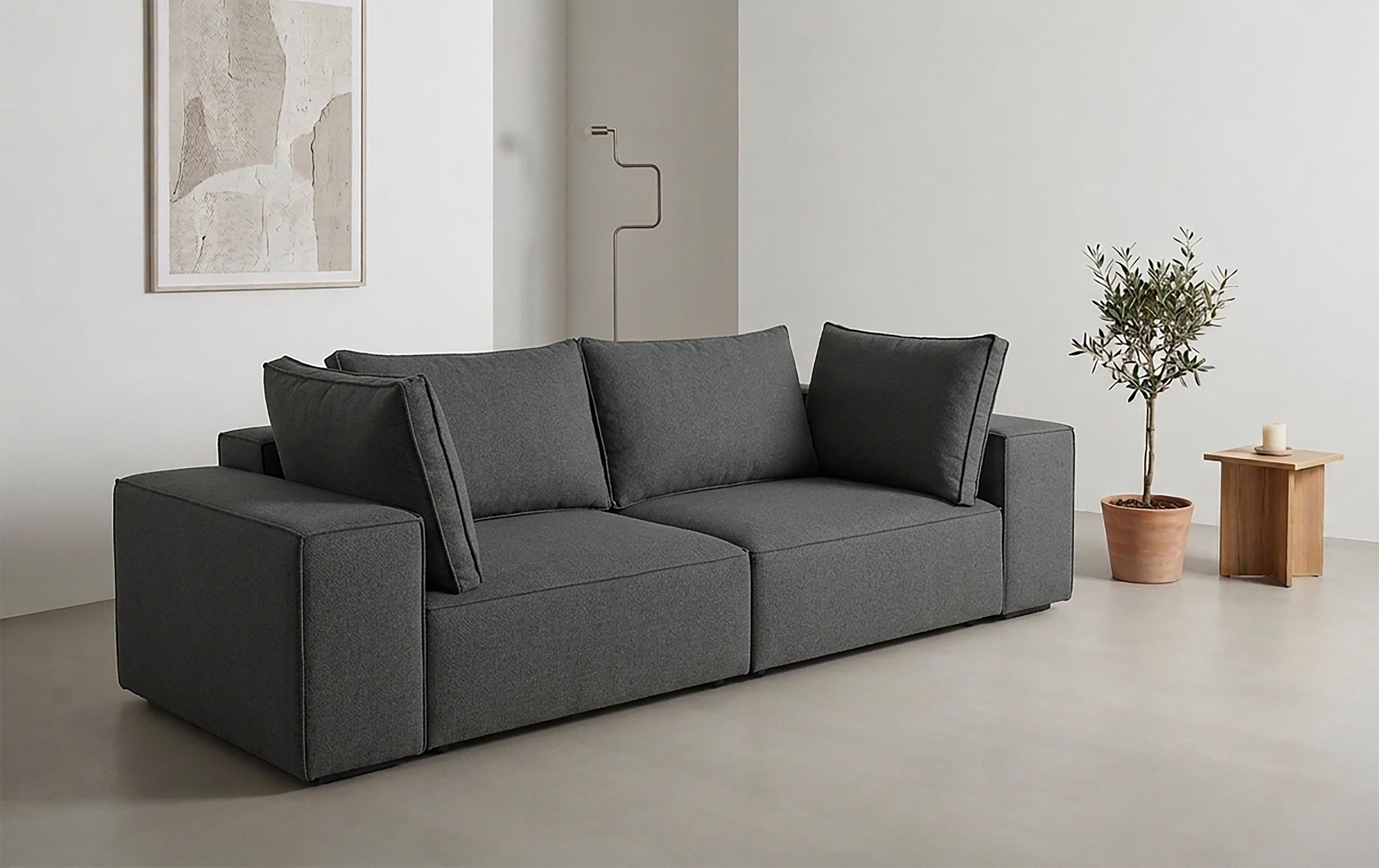 Trends by HG Big-Sofa "Conor XL, B: 268cm, Liegefläche: 138 x 194 cm, in Cord und Velours" mit Schlaffunktion und Bettkasten