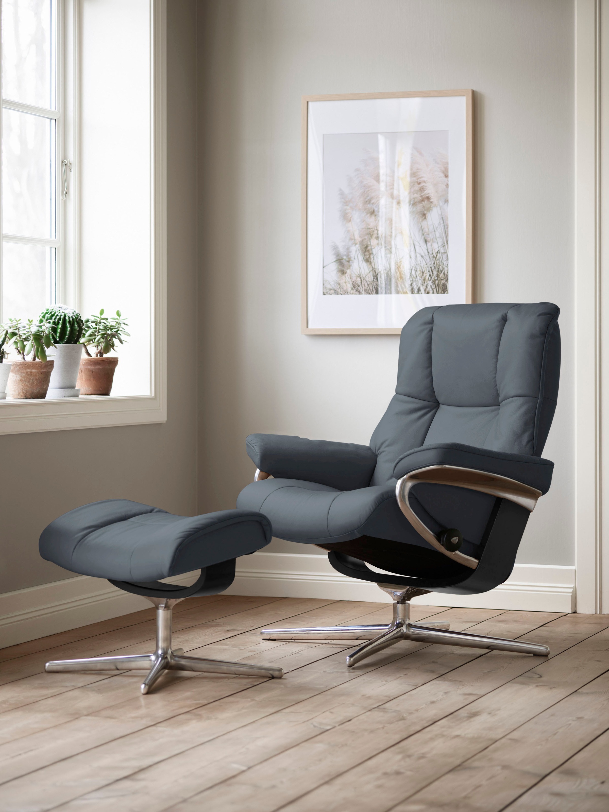 Stressless "Mayfair" Set, Relaxsessel mit Hocker, mit Hocker, mit Cross Bas günstig online kaufen