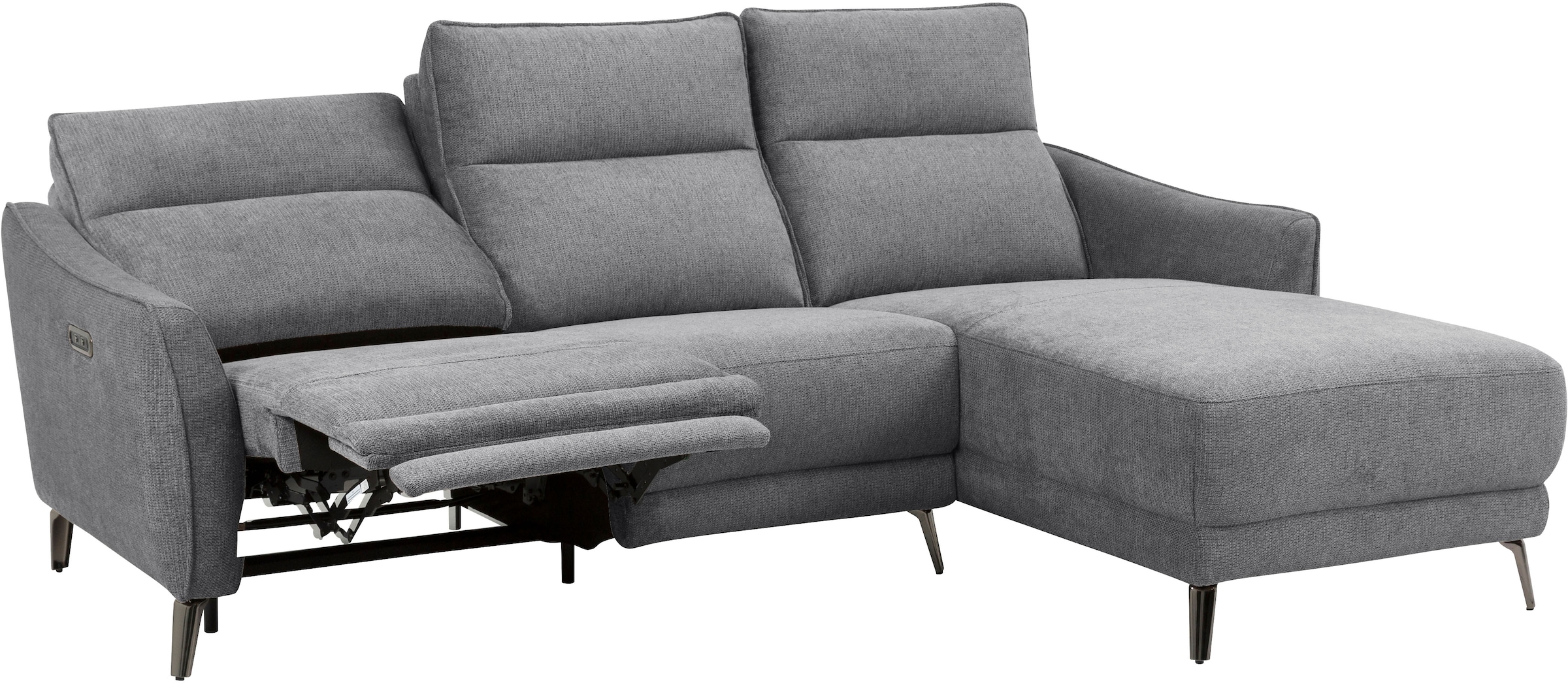 INOSIGN Ecksofa »TAYLER 3-Sitzer, L-Form (Breite 239cm), elektr. Relaxfunktion, USB A/C«, und Recamiere, Liegefunktion durch Recliner, Federkernpolsterung
