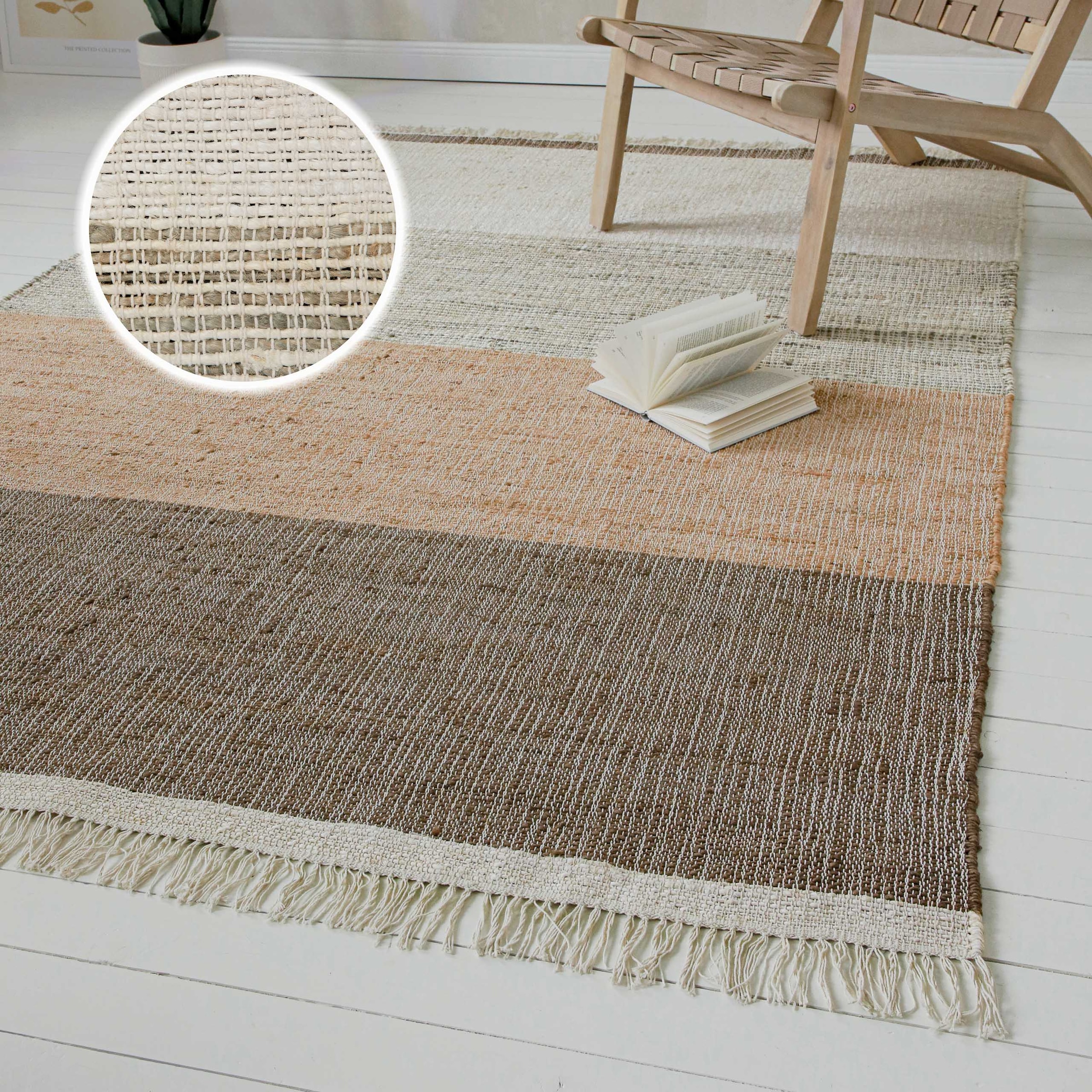 OTTO home Teppich "Dallin" rechteckig 4 Höhe 80% Jute, handgewebt, mit Fran günstig online kaufen