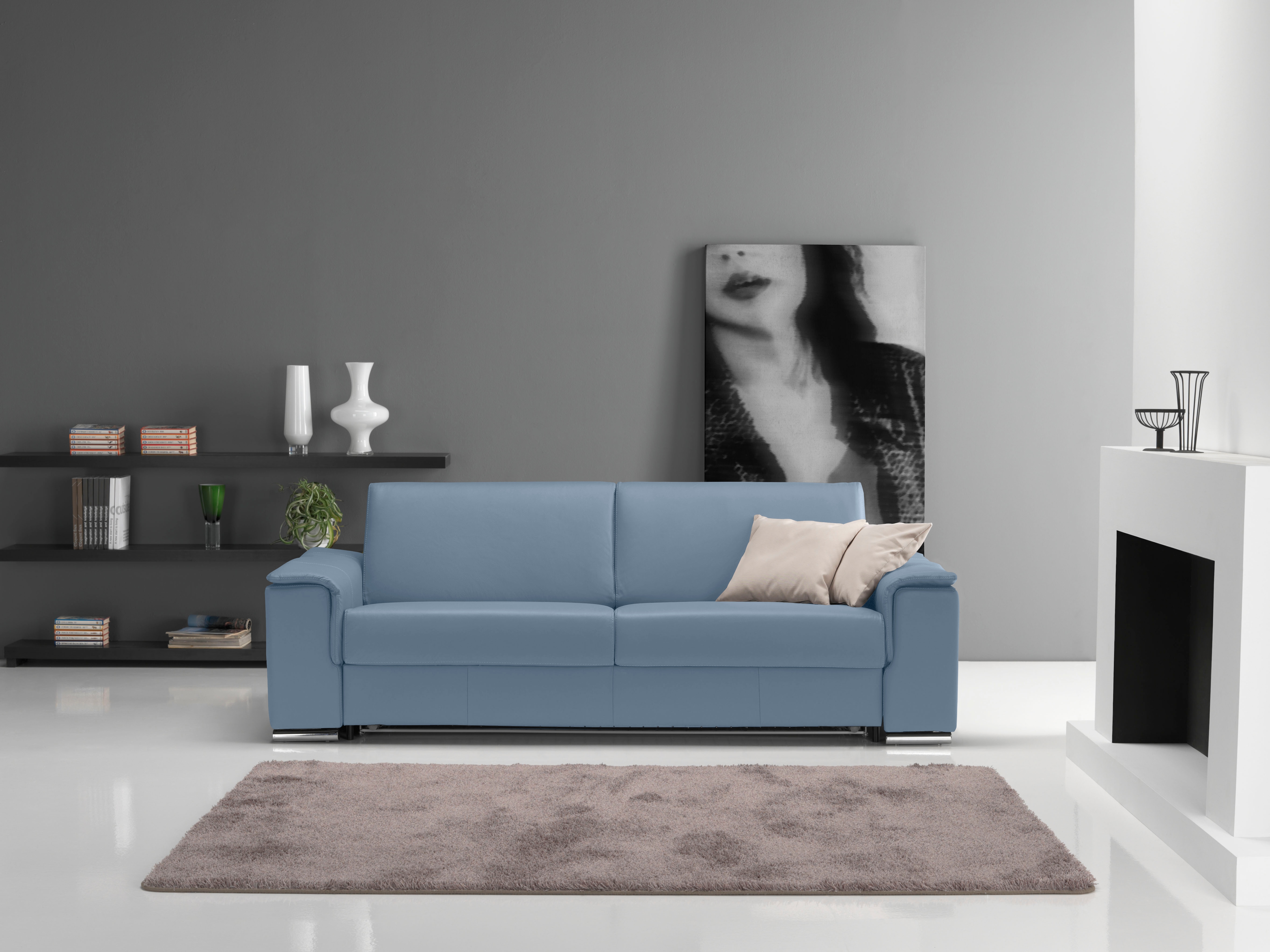 Egoitaliano 2,5-Sitzer "Cecilia, modern & elegant, erstklassiger Sitzkomfort, Breite 234cm" mit verchromten Metallfüßen