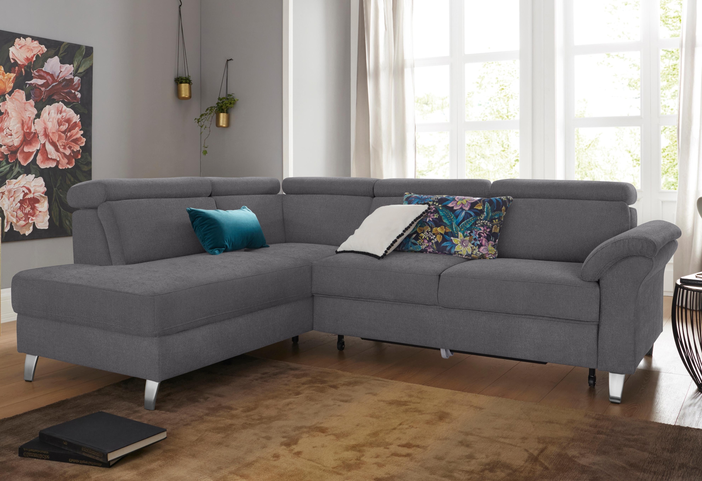sit&more Ecksofa, inklusive Kopfteilverstellung, wahlweise mit Bettfunktion und Bettkasten