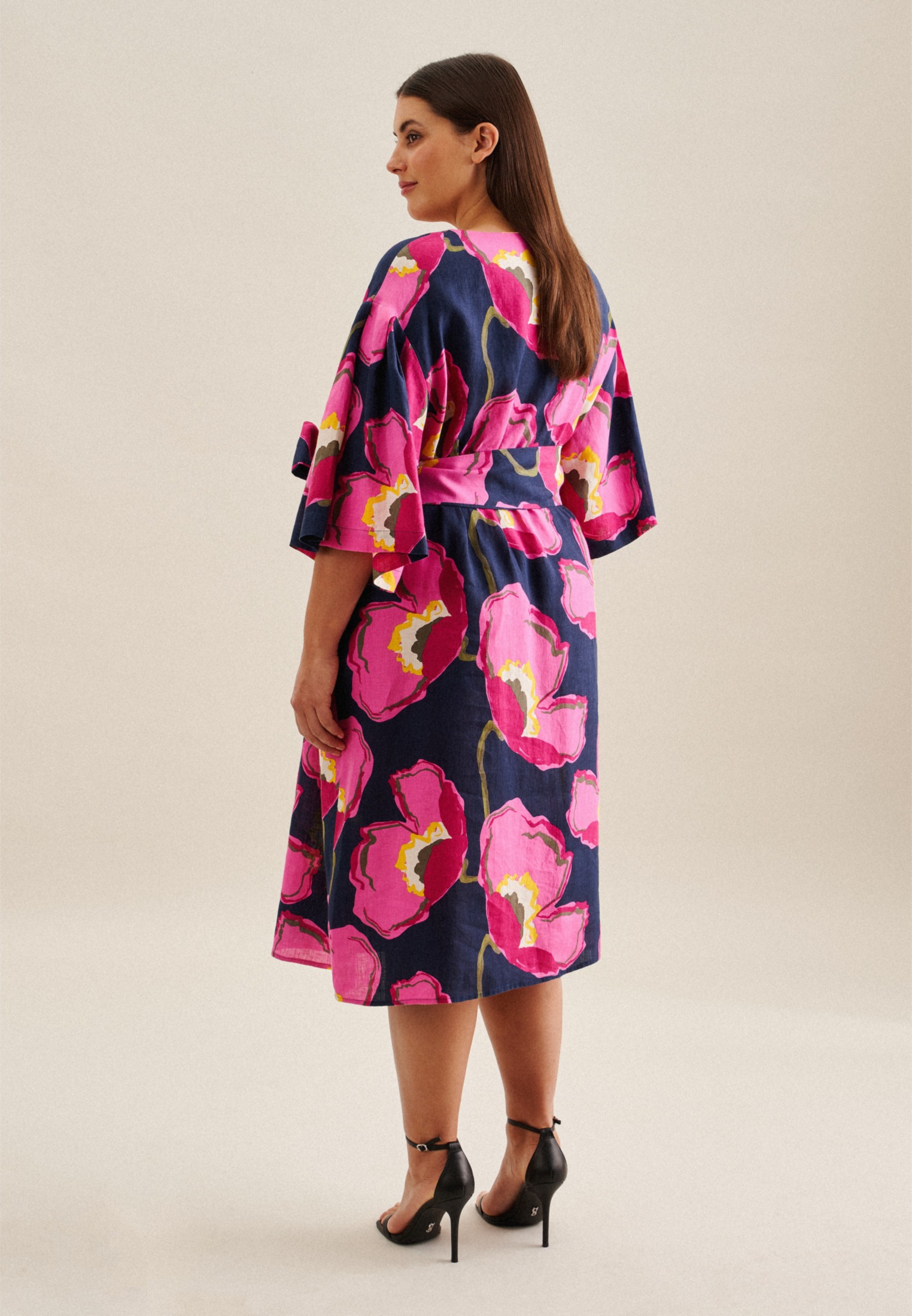 seidensticker Sommerkleid "Schwarze Rose" 1/2 Rundhals Floral günstig online kaufen