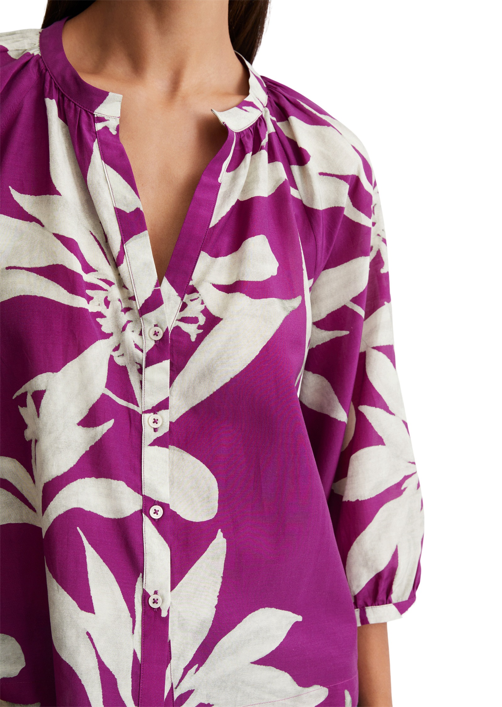 Marc O'Polo Kurzarmbluse »aus Organic-Cotton-Viskose-Mix«