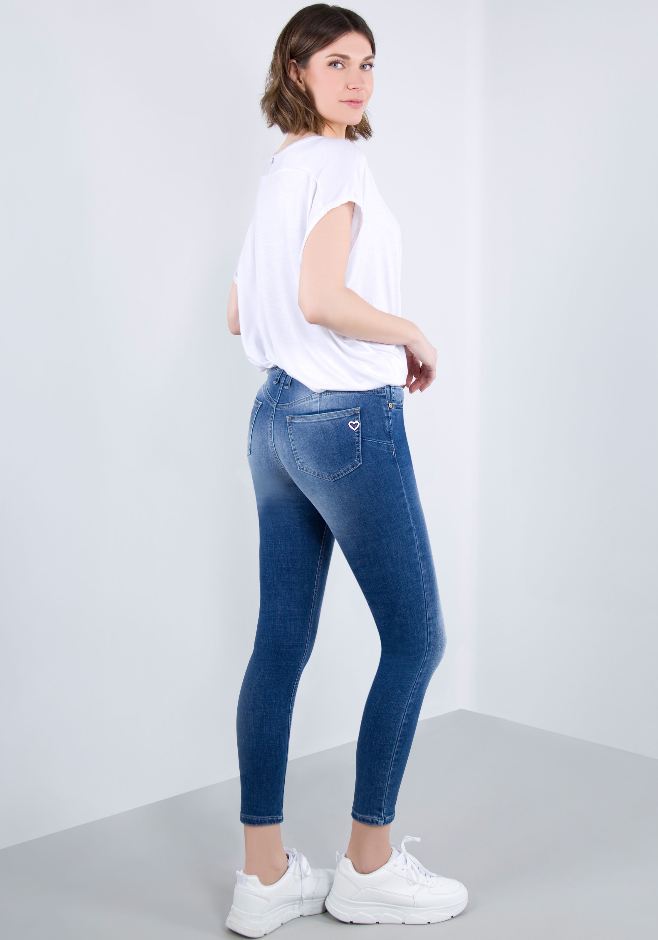 Please Jeans Skinny-fit-Jeans "verkürzte Skinny Denim Superstretch" günstig online kaufen