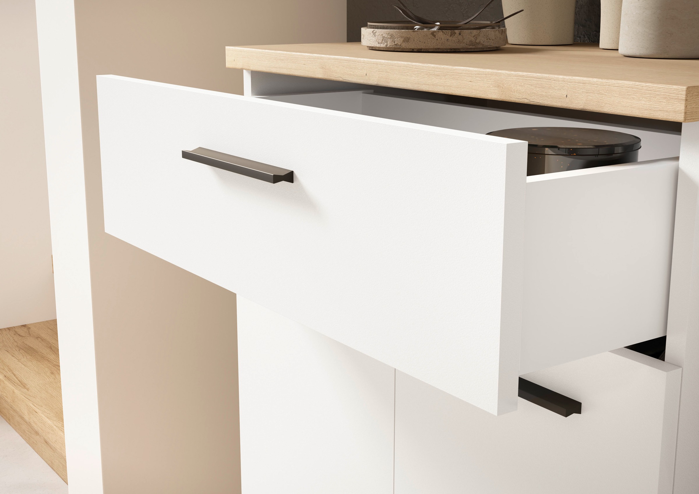 HBZ Garderoben-Set »Kompaktgarderobe, BxHxT 105x188x38 cm mit Spiegel«, (2 St.), Breite 105cm, Softclose, Melaminbeschichtet