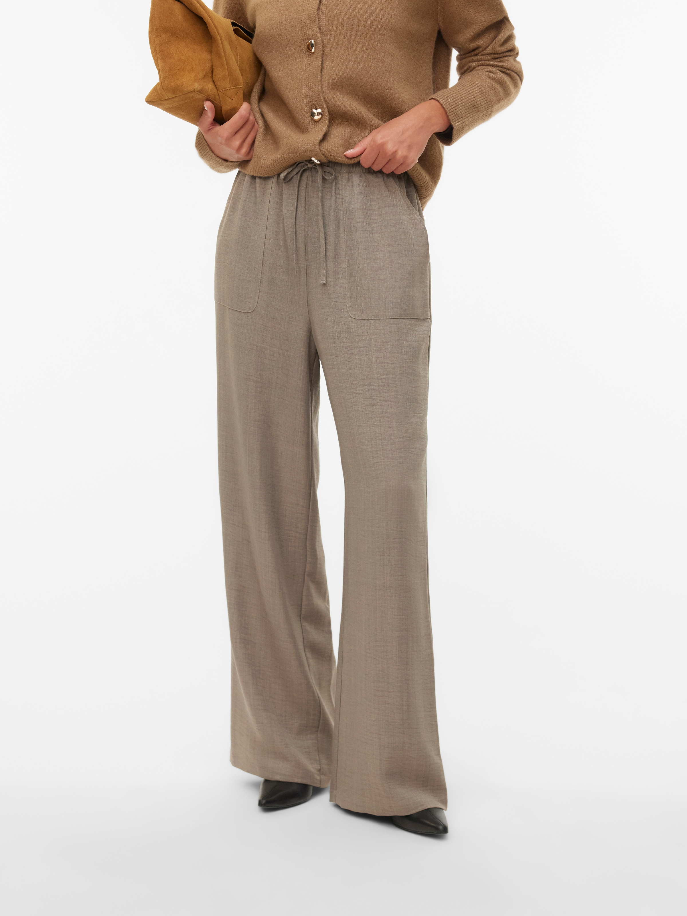 Vero Moda Schlupfhose "VMMELANEY HW LOOSE PANT WVN GA NOOS" Kunstfaser, loo günstig online kaufen