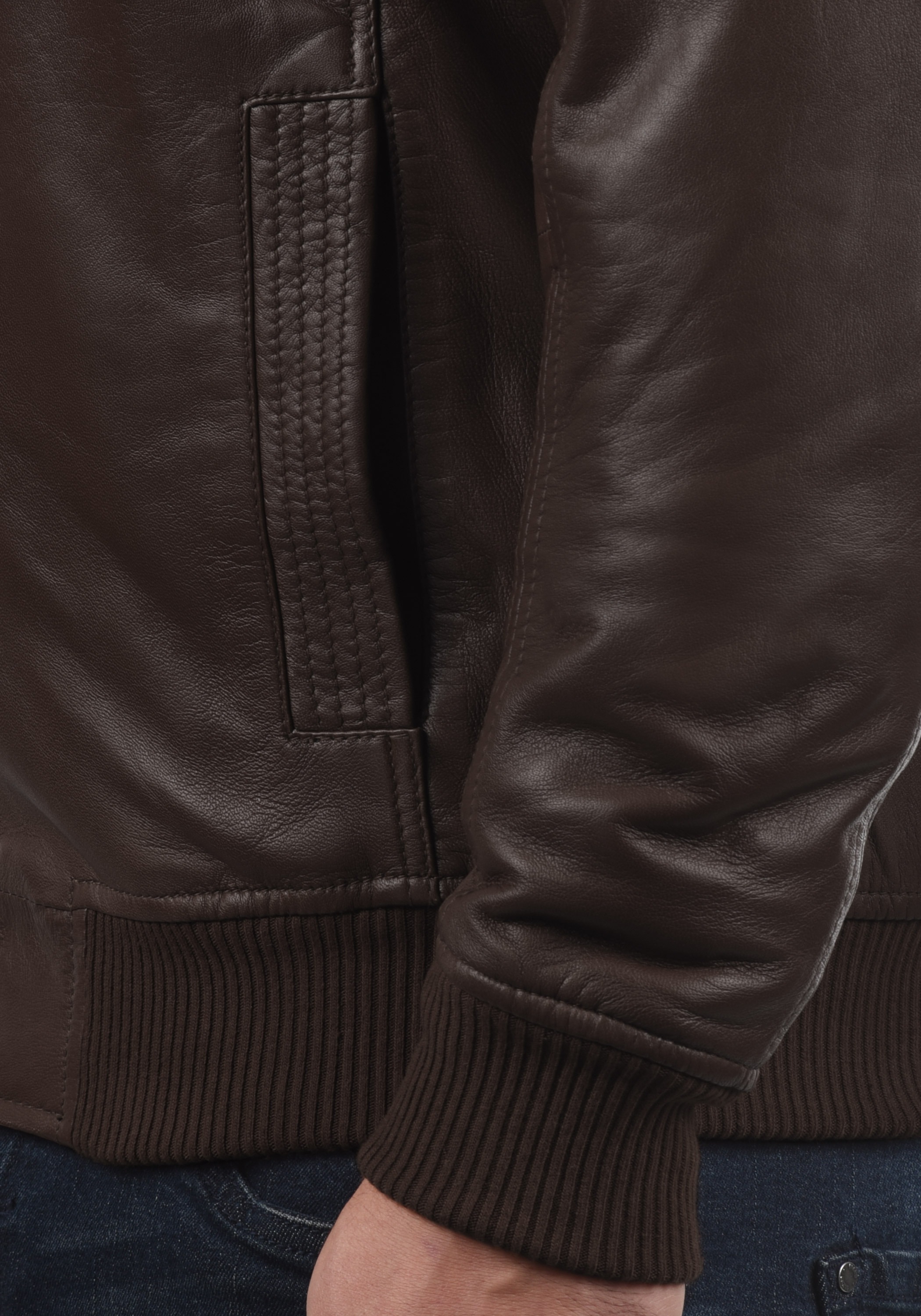 !Solid Lederjacke »Lederjacke SDFamash«, ohne Kapuze