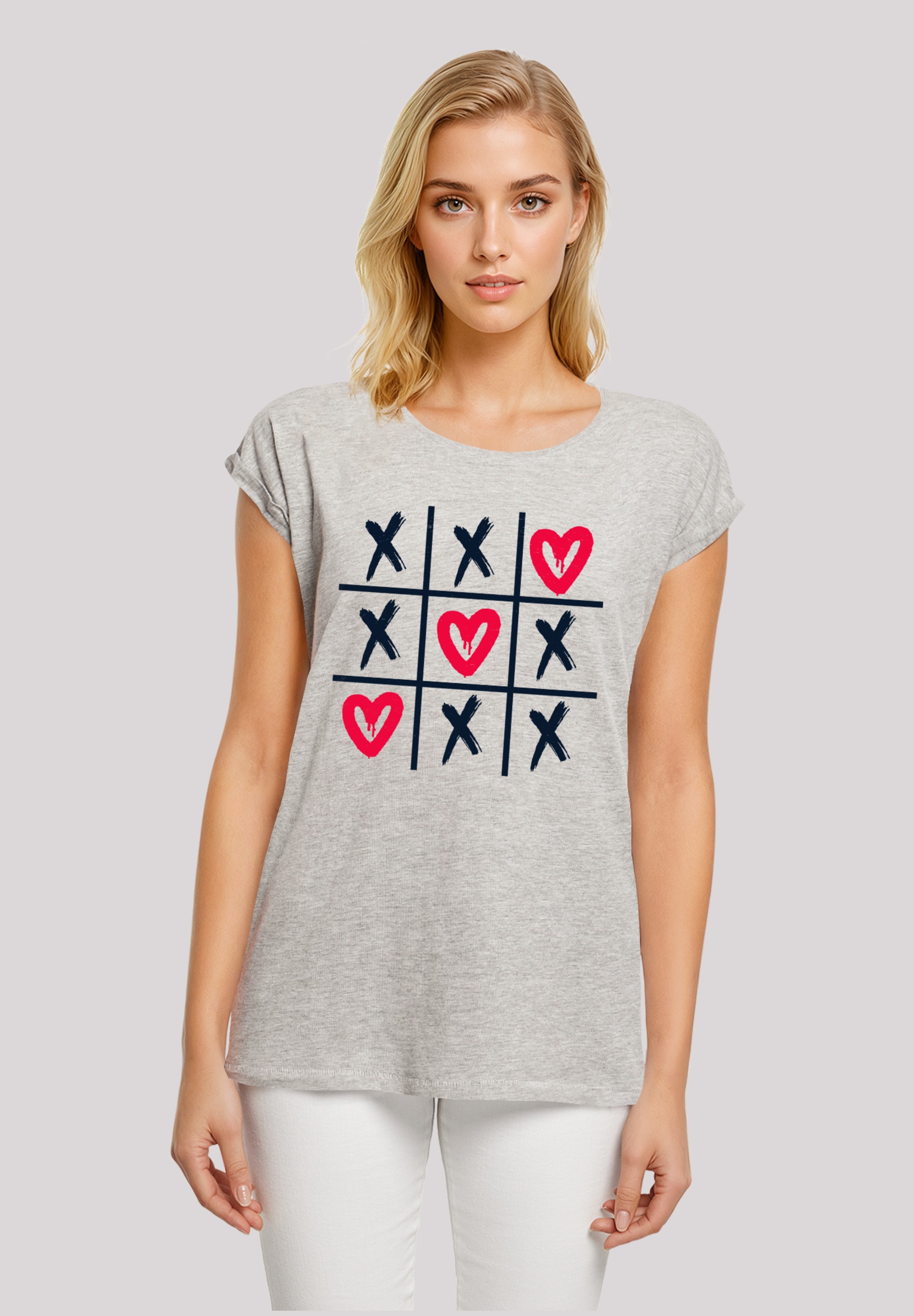 F4NT4STIC T-Shirt "Valentinstag Herz Tic Tac Toe", Premium Qualität günstig online kaufen