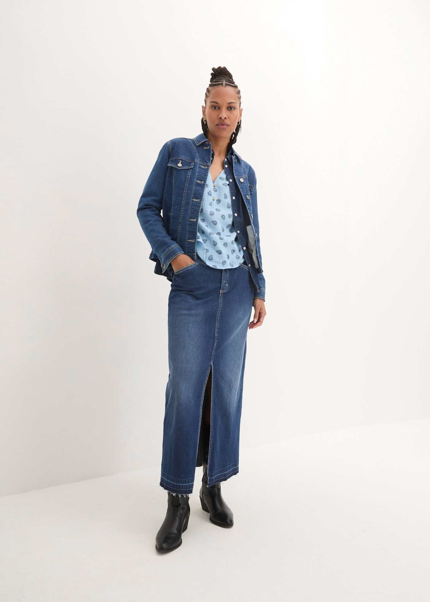 bonprix Langarmbluse »Oversize-Bluse aus luftigem Musselin« Oversize-Bluse aus luftigem Musselin