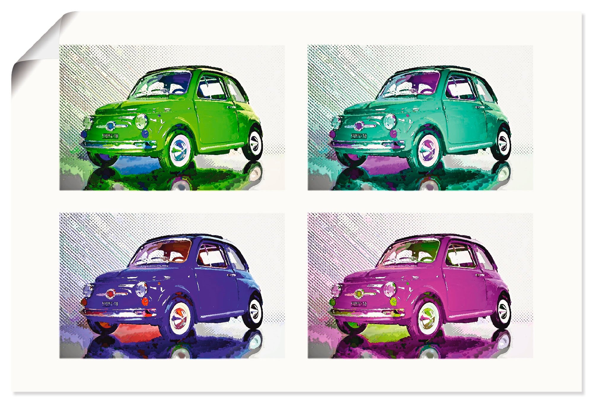 Der ART: Auto, Größen | BAUR in versch. Artland Freund«, Alubild, St.), Wandbild italienische Wandaufkleber kaufen »POP Poster oder Leinwandbild, (1 als kleine
