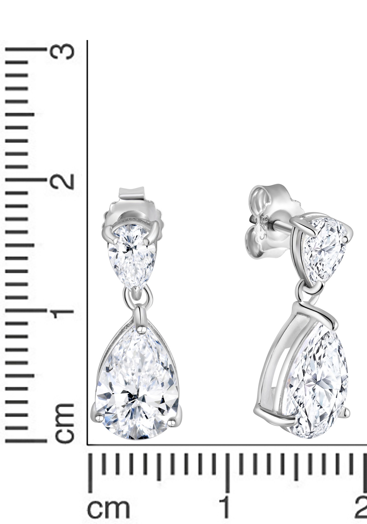 Firetti Paar Ohrstecker »Schmuck Geschenk Silber 925 Ohrschmuck Tropfen« mit Zirkonia (synth.)