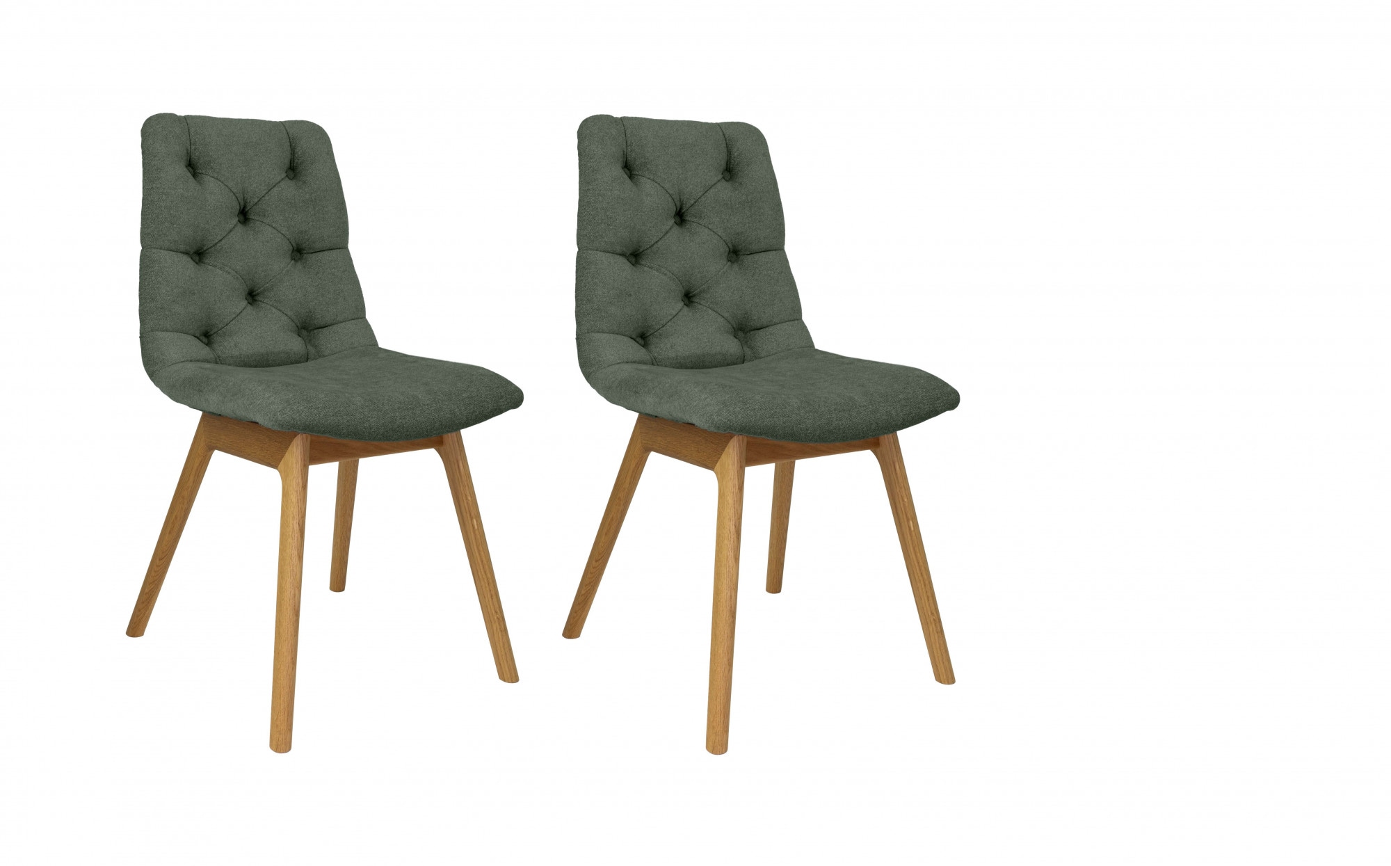 andas 4-Fußstuhl »Ramon«, (Set), 2 St., Chenille, mit Massivholzbeinen, verschiedene Stoffe und Farben