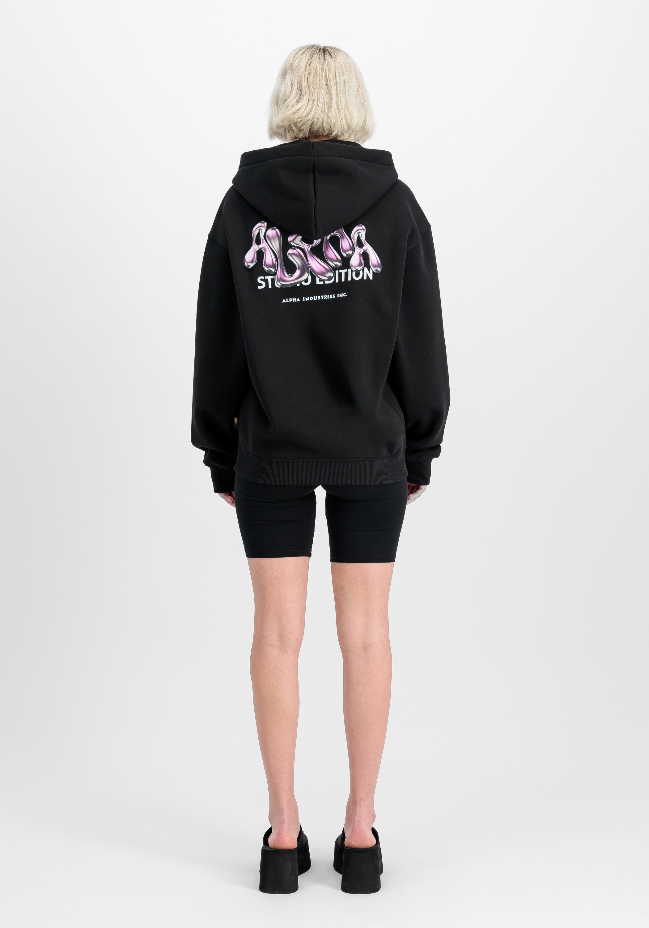 Alpha Industries Studio Edition Backprint Hoodie W Black L 3