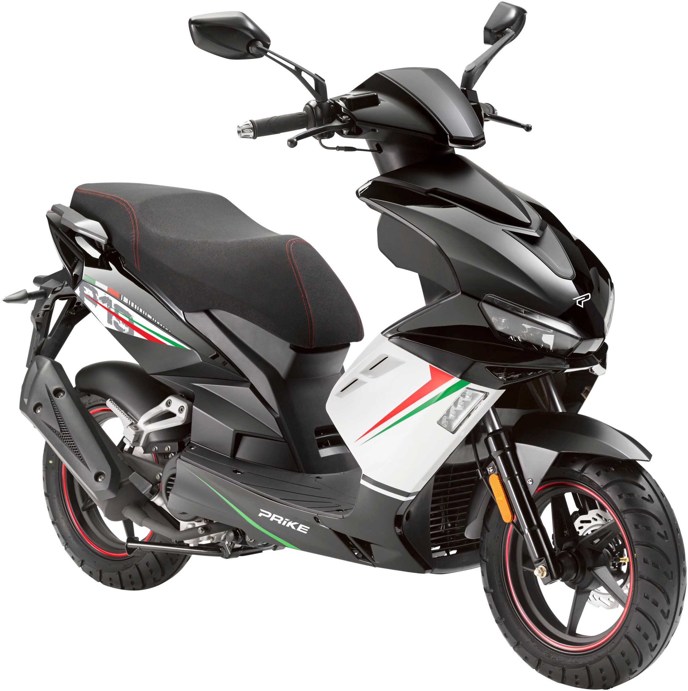 PRIKE Motorroller "PRIKE P19 50 Sport, E5 (45km/h)", ohne Topcase, 45 km/h, schwarz, Motorroller