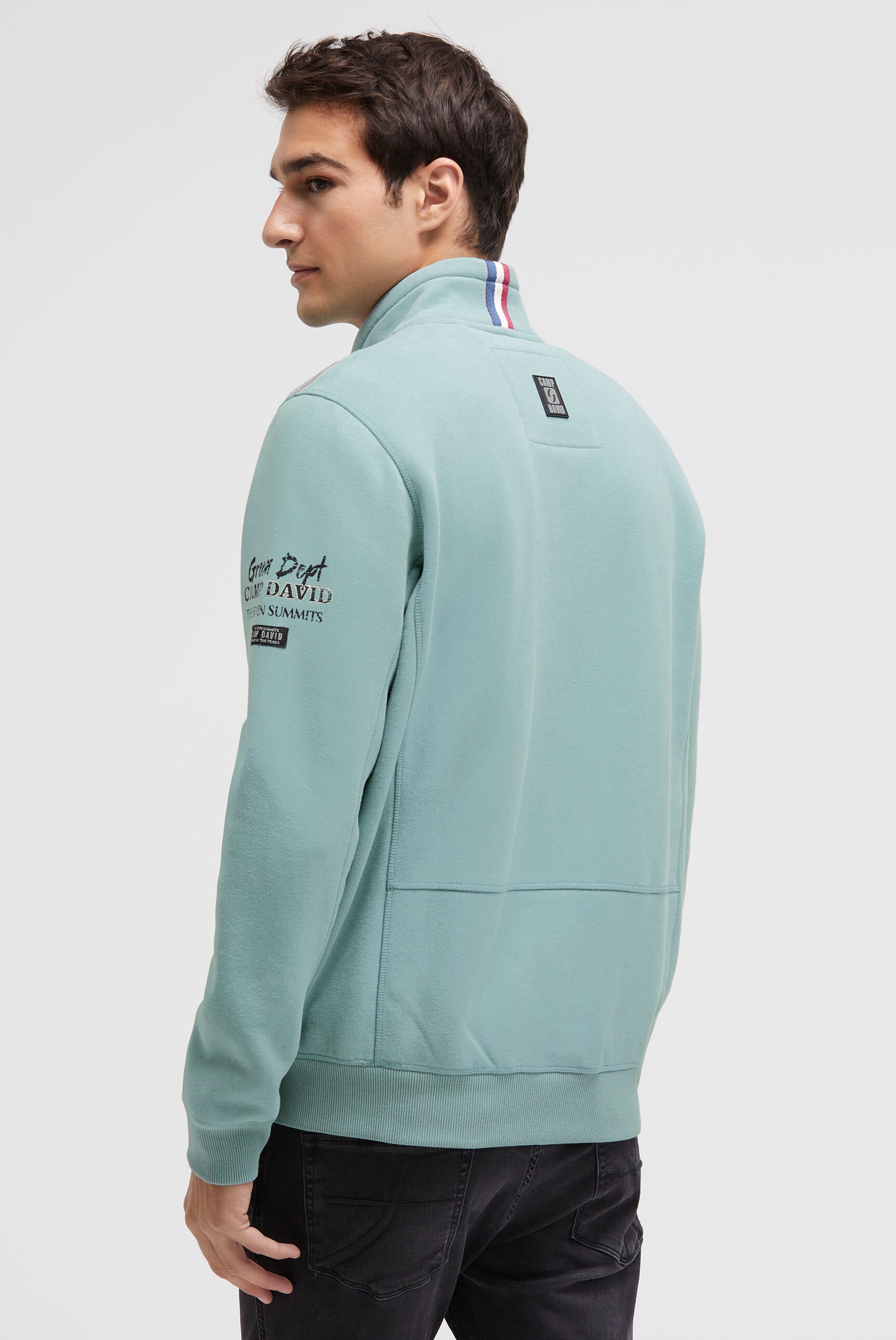 CAMP DAVID Sweatjacke mit Stehkragen