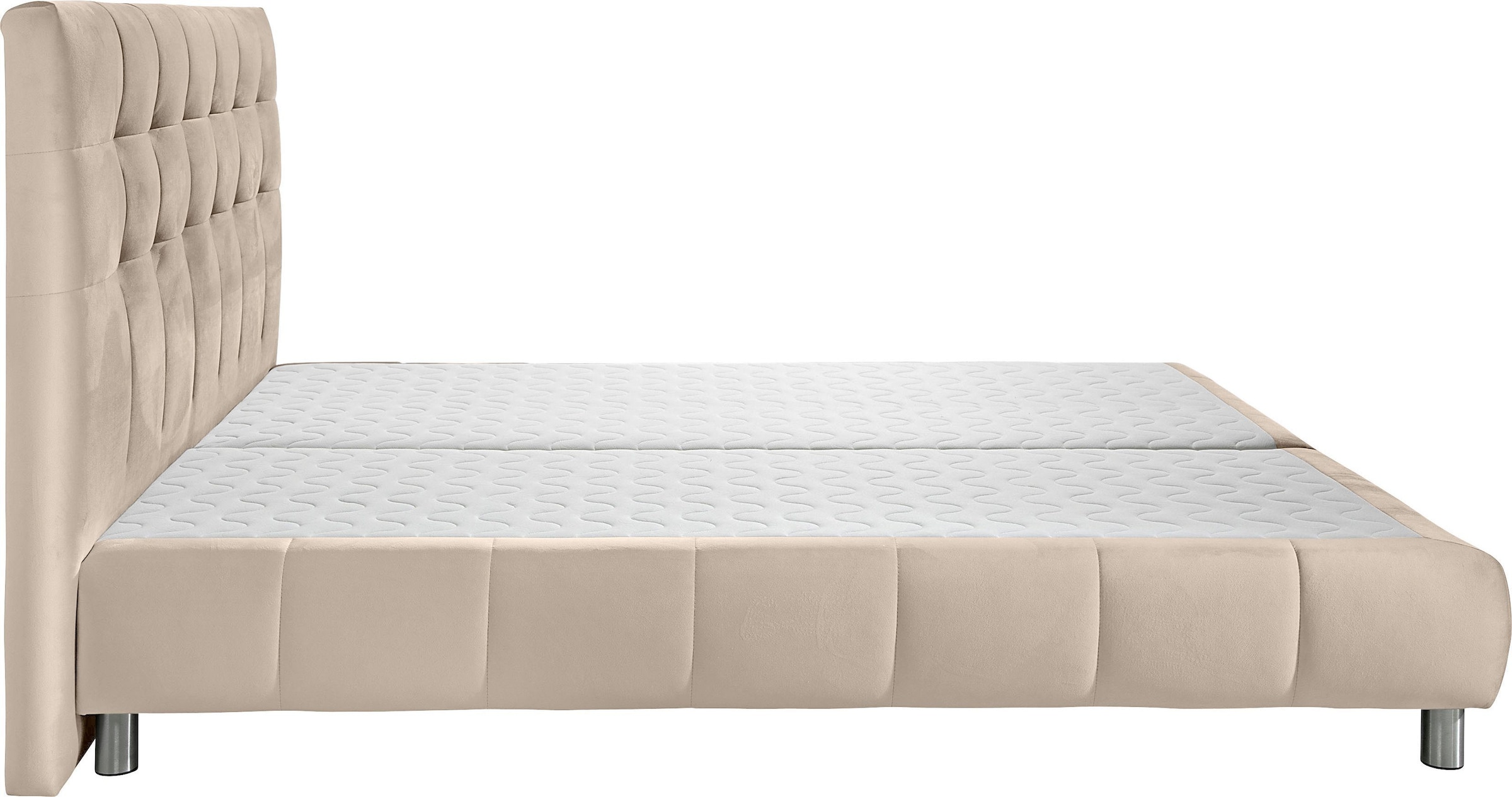 andas Boxspringbett »Salo XXL«, in Samtoptik oder Struktur, 6 Breiten in Überlänge 220cm, 4 Härtegrade