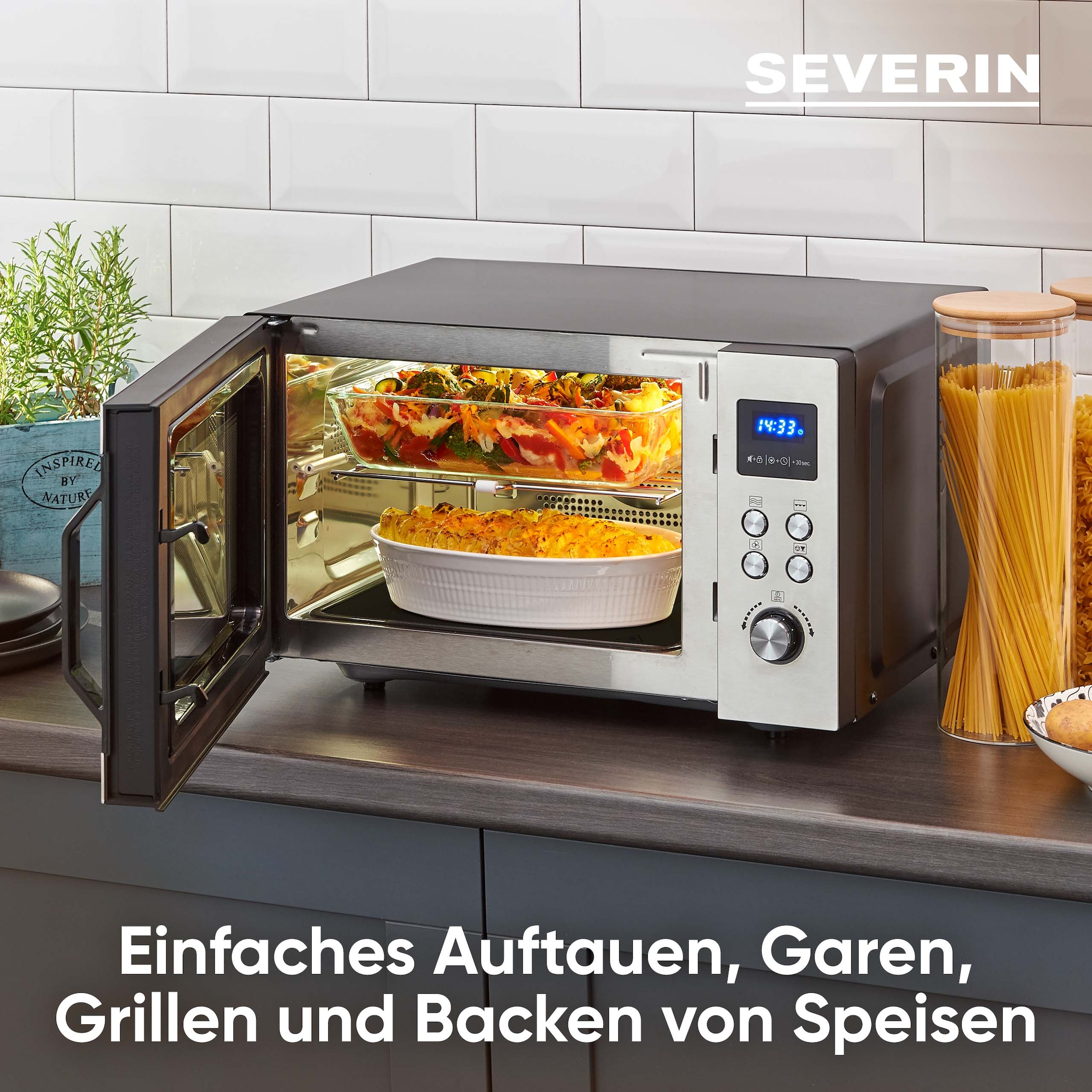 Severin Mikrowelle »MW 7777« Grill | Heißluft | Mikrowelle 900 W mit 8 Automatikprogrammen