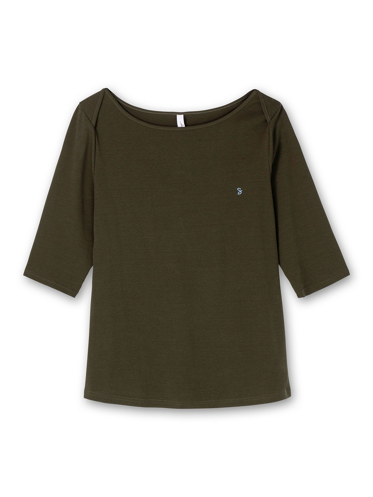 Sheego 3/4-Arm-Shirt online mit in kaufen »Große BAUR | Größen«, U-Boot-Ausschnitt Rippqualität