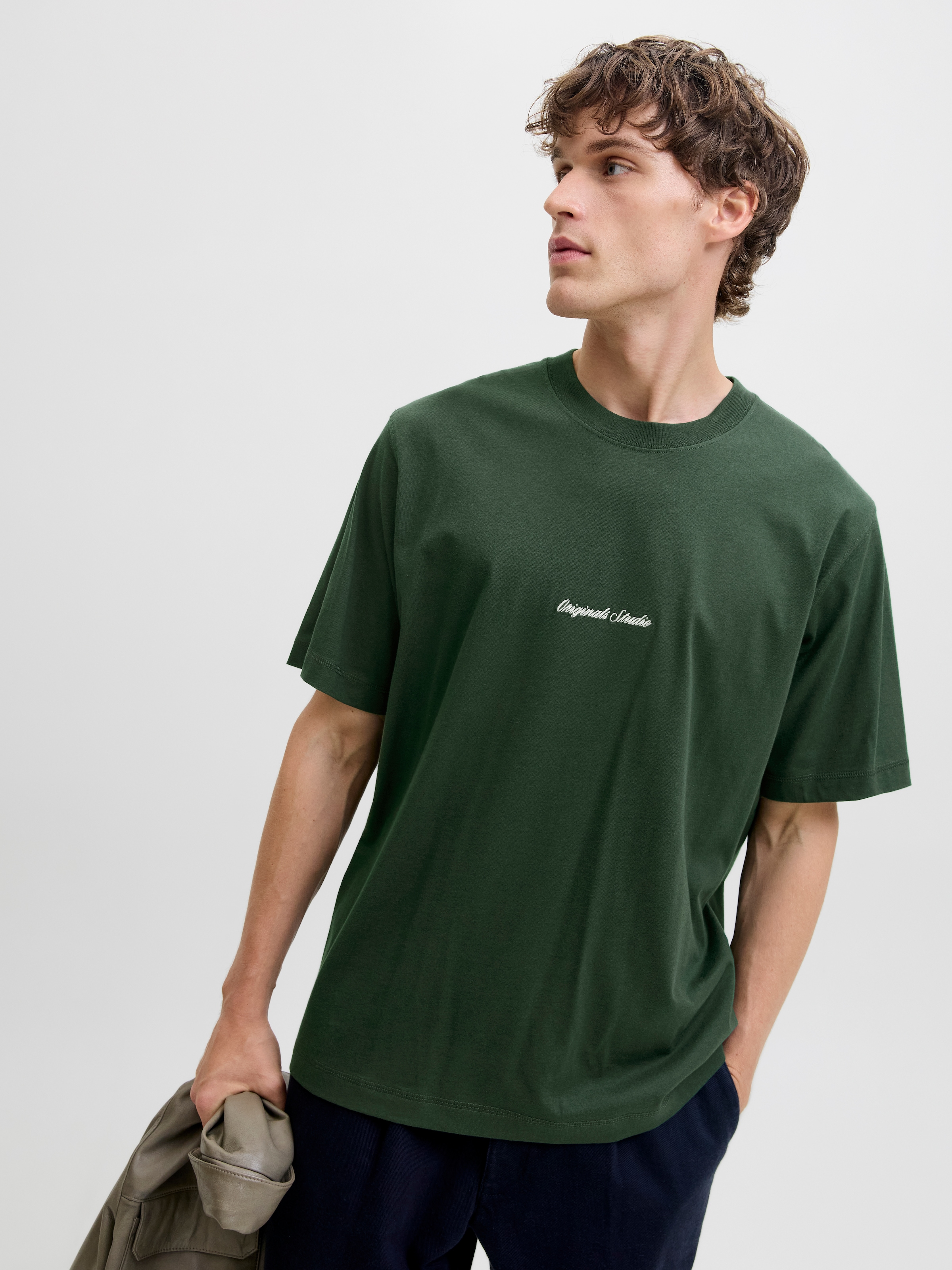 Jack & Jones Kurzarmshirt »JORNORREBRO EMB TEE SS CREW NECK NOOS« mit Logo Print