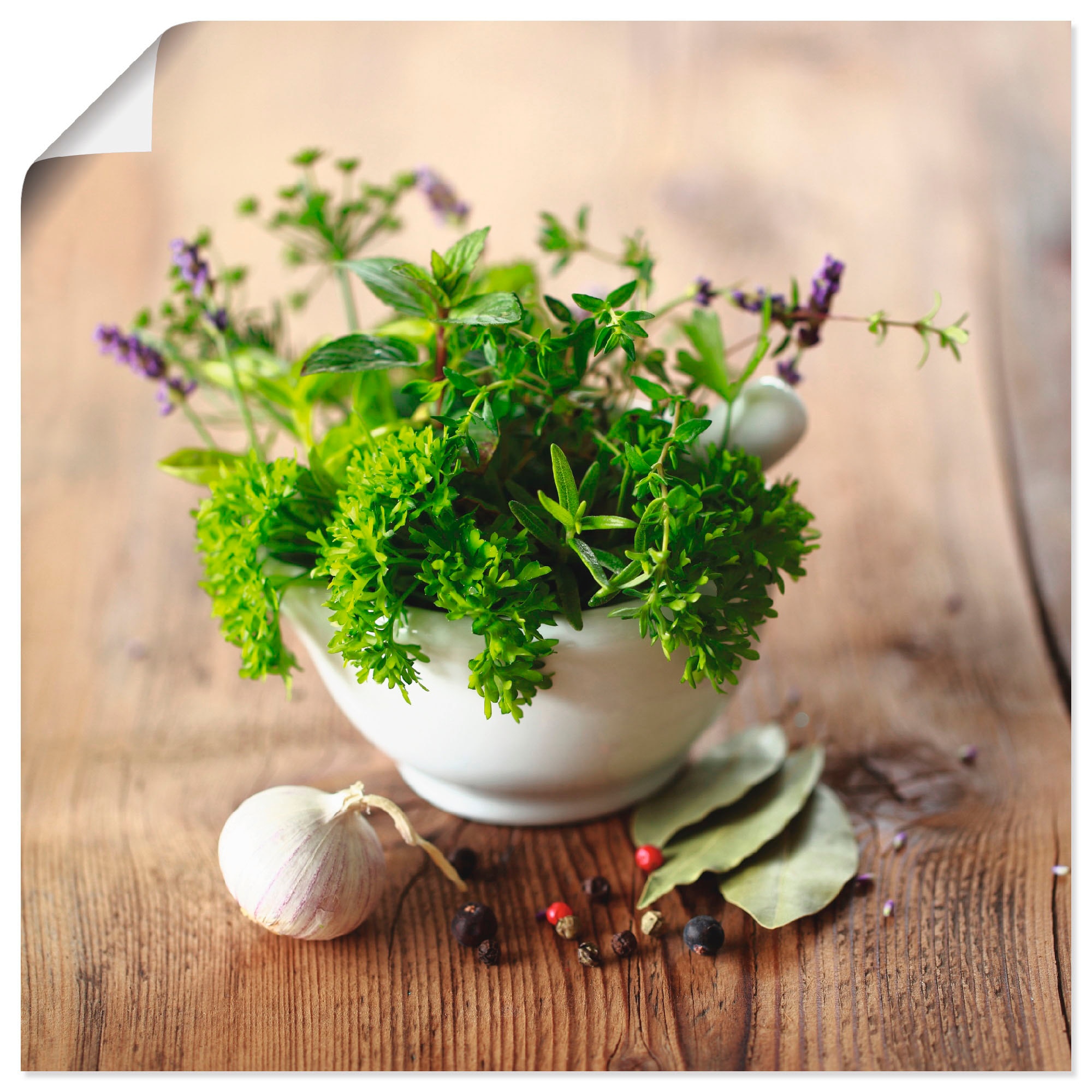 Artland Wandbild "Verschiedene Kräuter - Küche" Arrangements 1 Stk. tlg. al günstig online kaufen