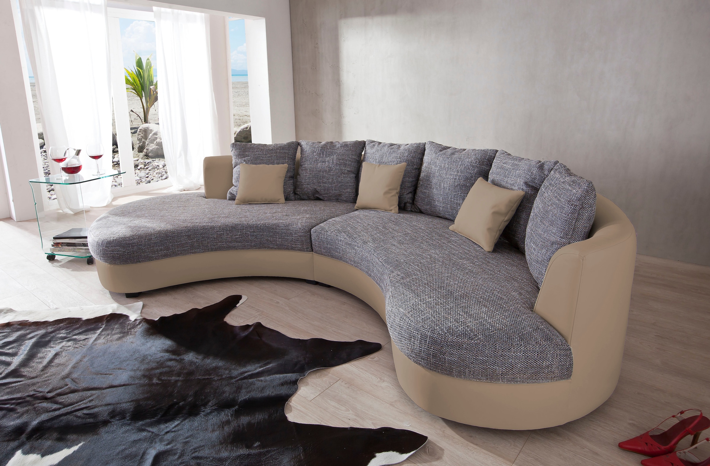 Home affaire Ecksofa "Lazio modern und bequem, schmale Armlehnen, tolle Detailverarbeitung" ergonomische Form