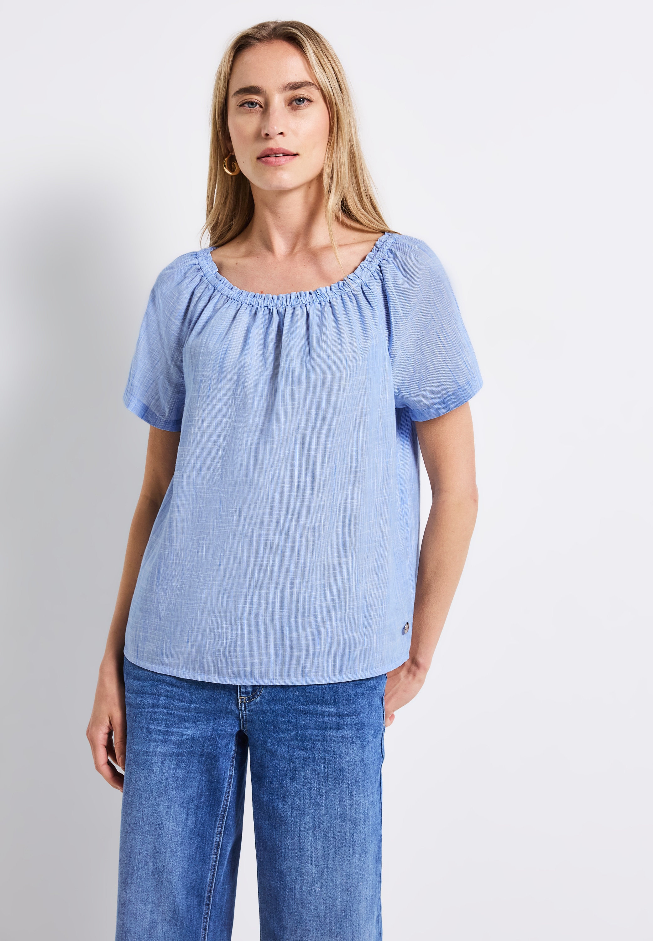 STREET ONE Carmenbluse, in Unifarbe günstig online kaufen
