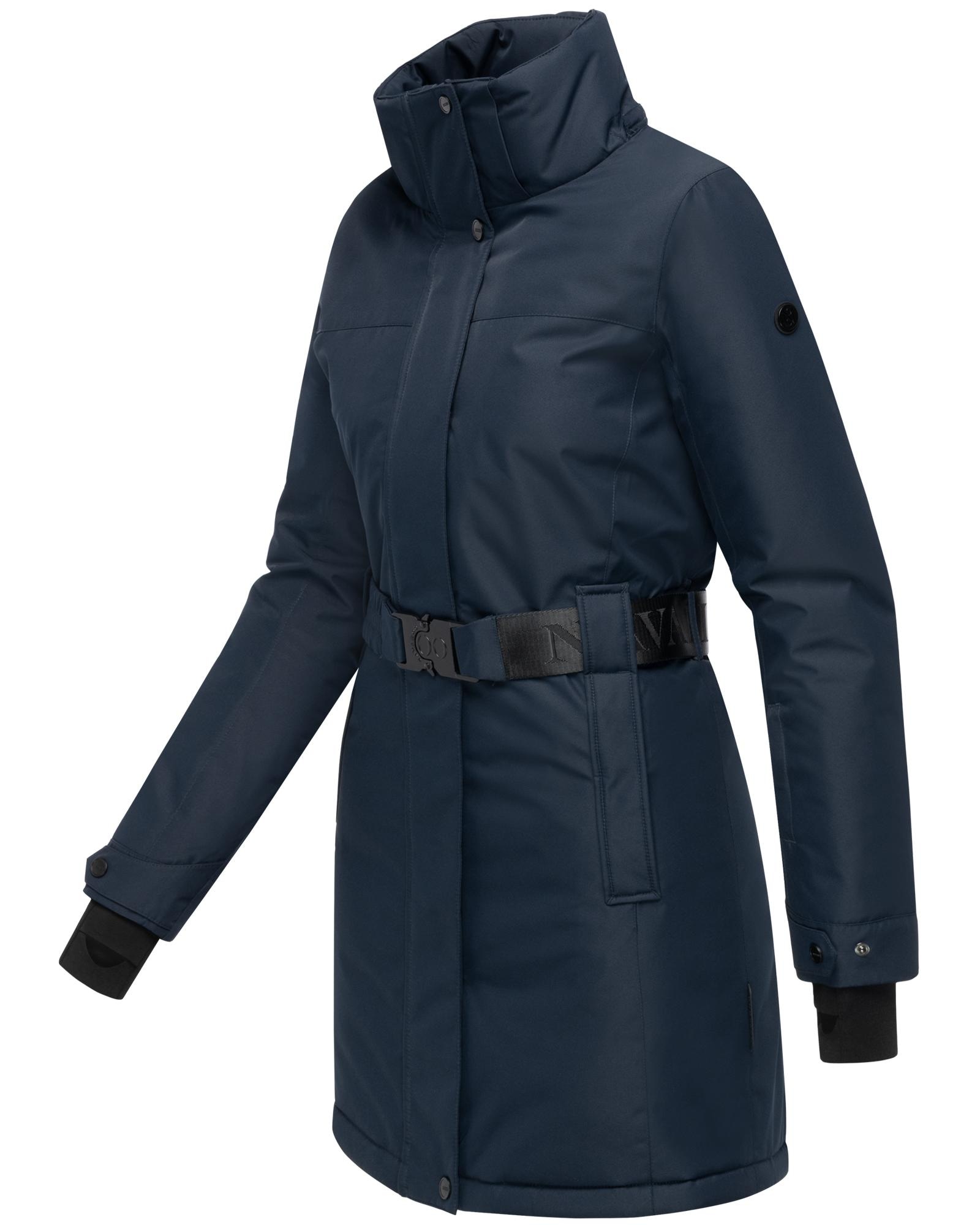 Navahoo Wintermantel »Frostkuss 14«, Warmer Damen Mantel mit abnehmbarer Kapuze und Taillengürtel