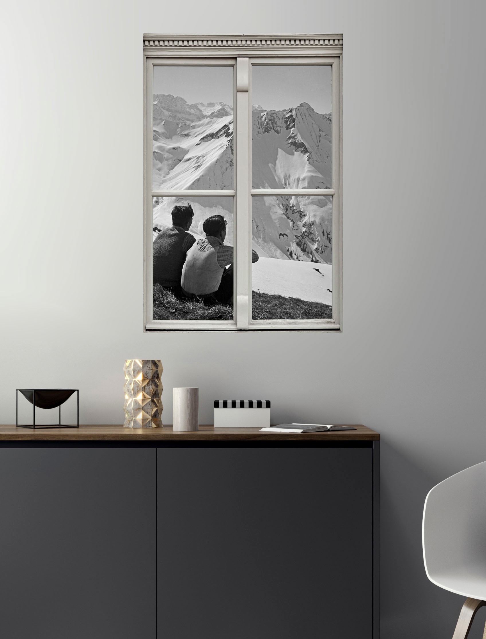 queence Wandsticker »Berge«, Wandsticker, Wandbild, selbstklebend, 3D, Fenster