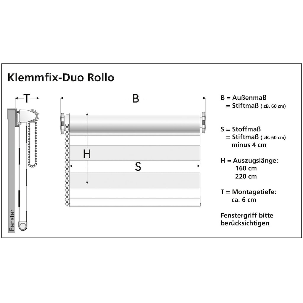 Liedeco Doppelrollo »dreifarbig«, Lichtschutz, ohne Bohren