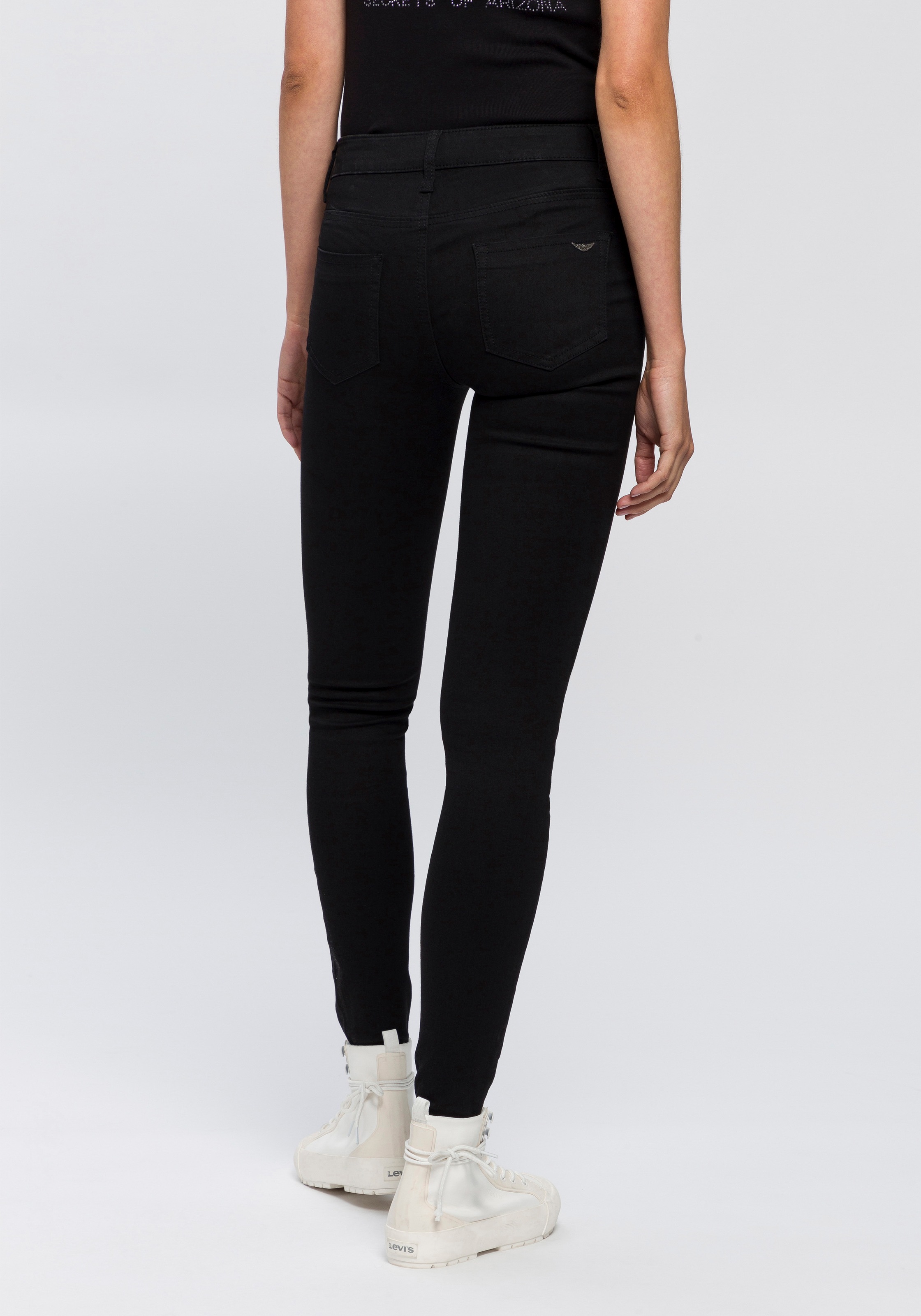 Arizona Skinny-fit-Jeans "Ultra Stretch", skinny-fit, mit Used-Look-Crinkle günstig online kaufen