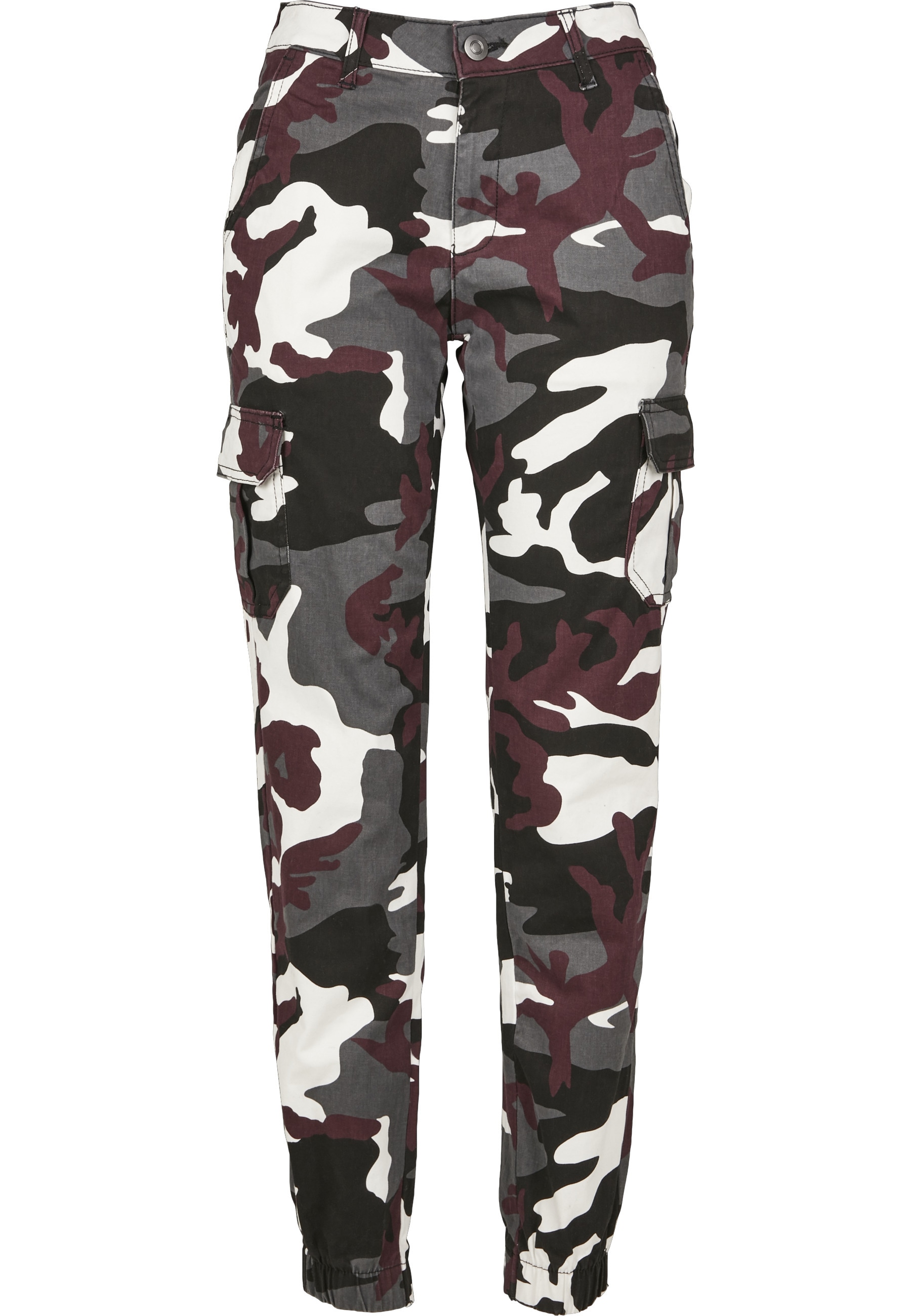 URBAN CLASSICS Cargohose "Urban Classics Damen Ladies High Waist Camo Cargo günstig online kaufen