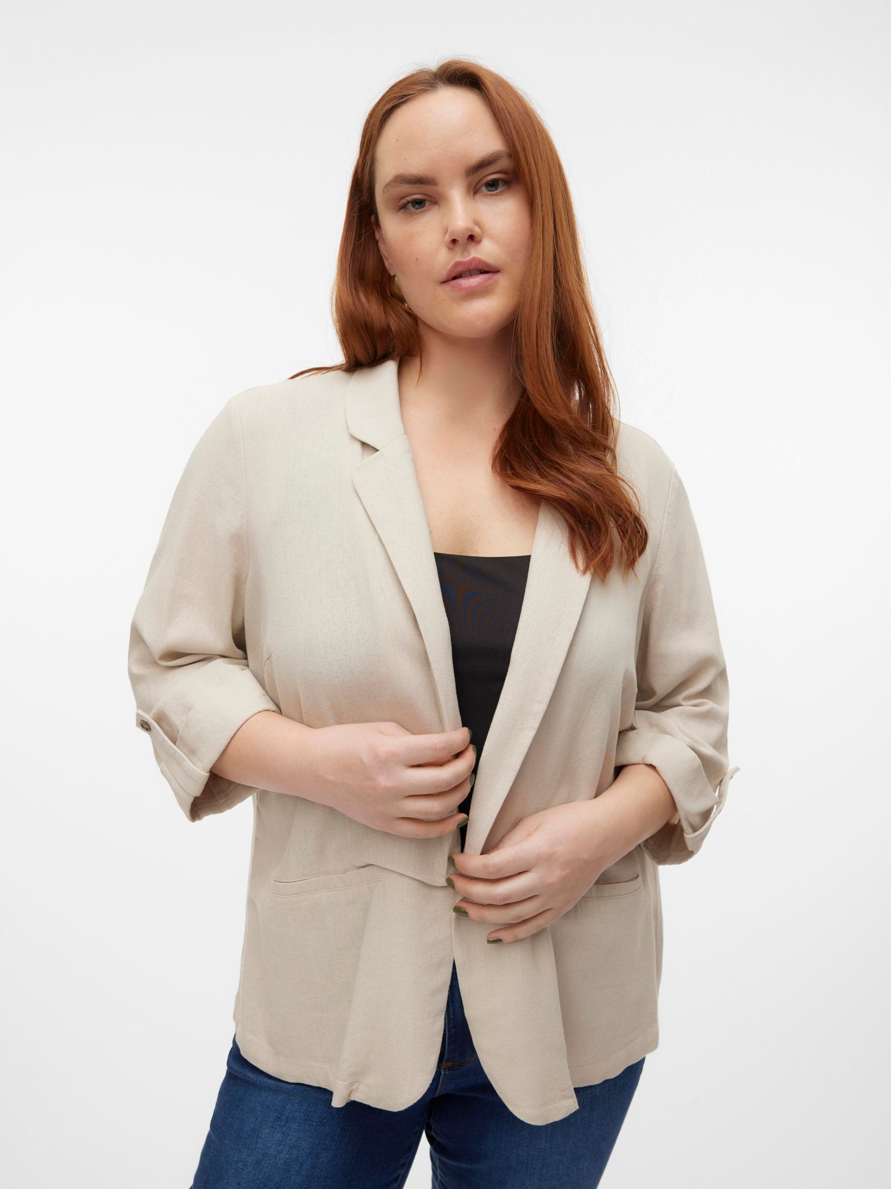 Vero Moda Curve Kurzblazer "VMCJESMILO 3/4 BLAZER WVN GA NOOS CUR" günstig online kaufen