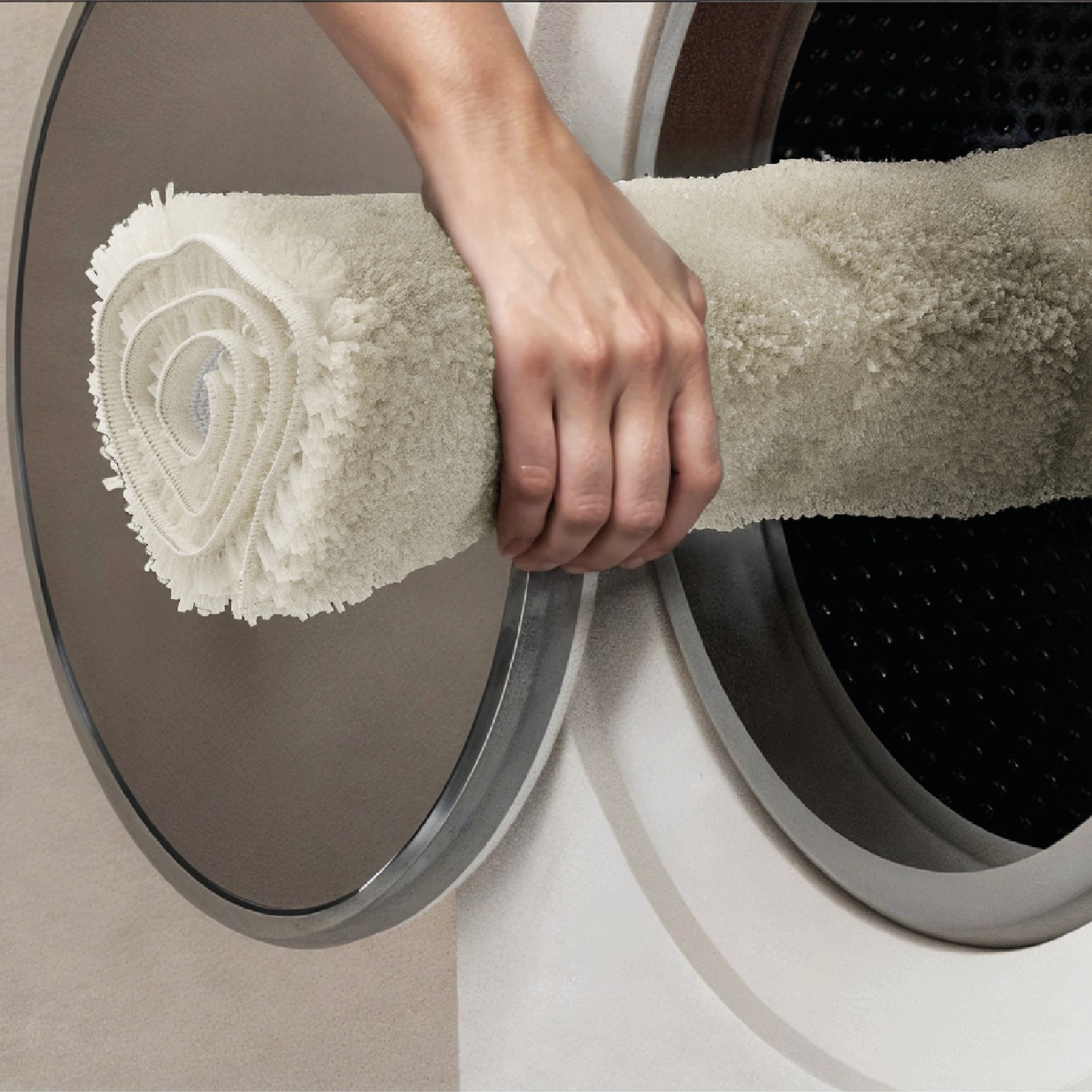 OTTO home Badematte »Levii, Badvorleger, Badezimmer Teppich, sehr weich«, rutschhemmend beschichtet, schnell trocknend-fußbodenheizungsgeeignet, Hoch-Tief-Effekt, weiche Haptik, Made in Europe