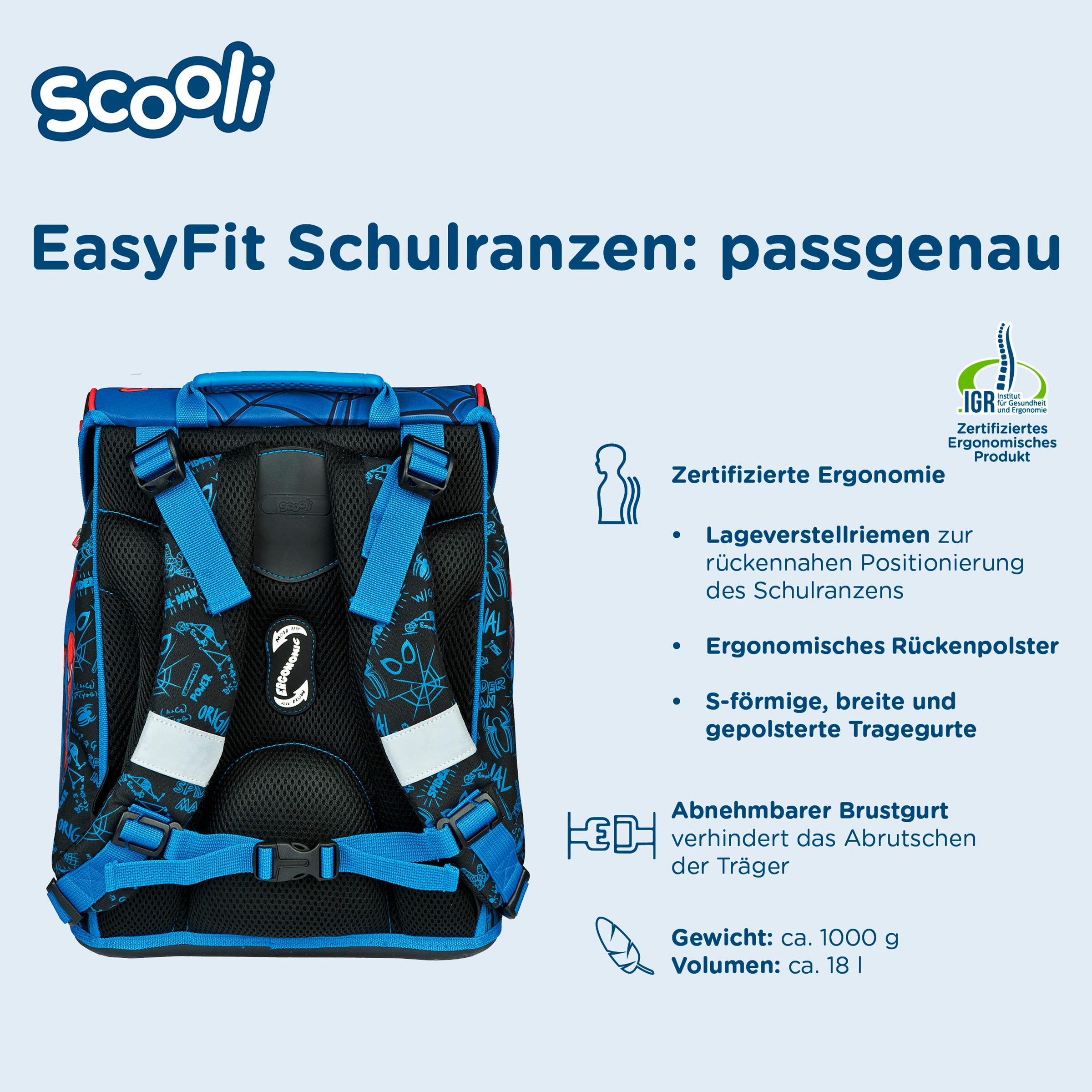 Scooli Schulranzen »EasyFit, Spider-Man«