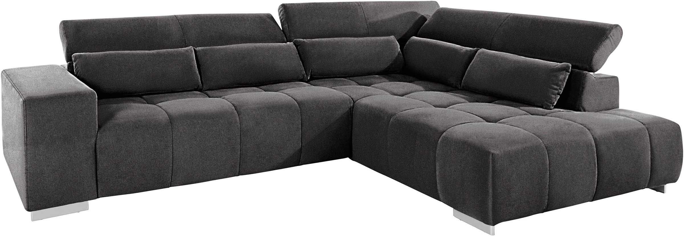 COTTA Ecksofa »Orion L-Form«, mit Kopfteilverstellung & 5 Nierenkissen