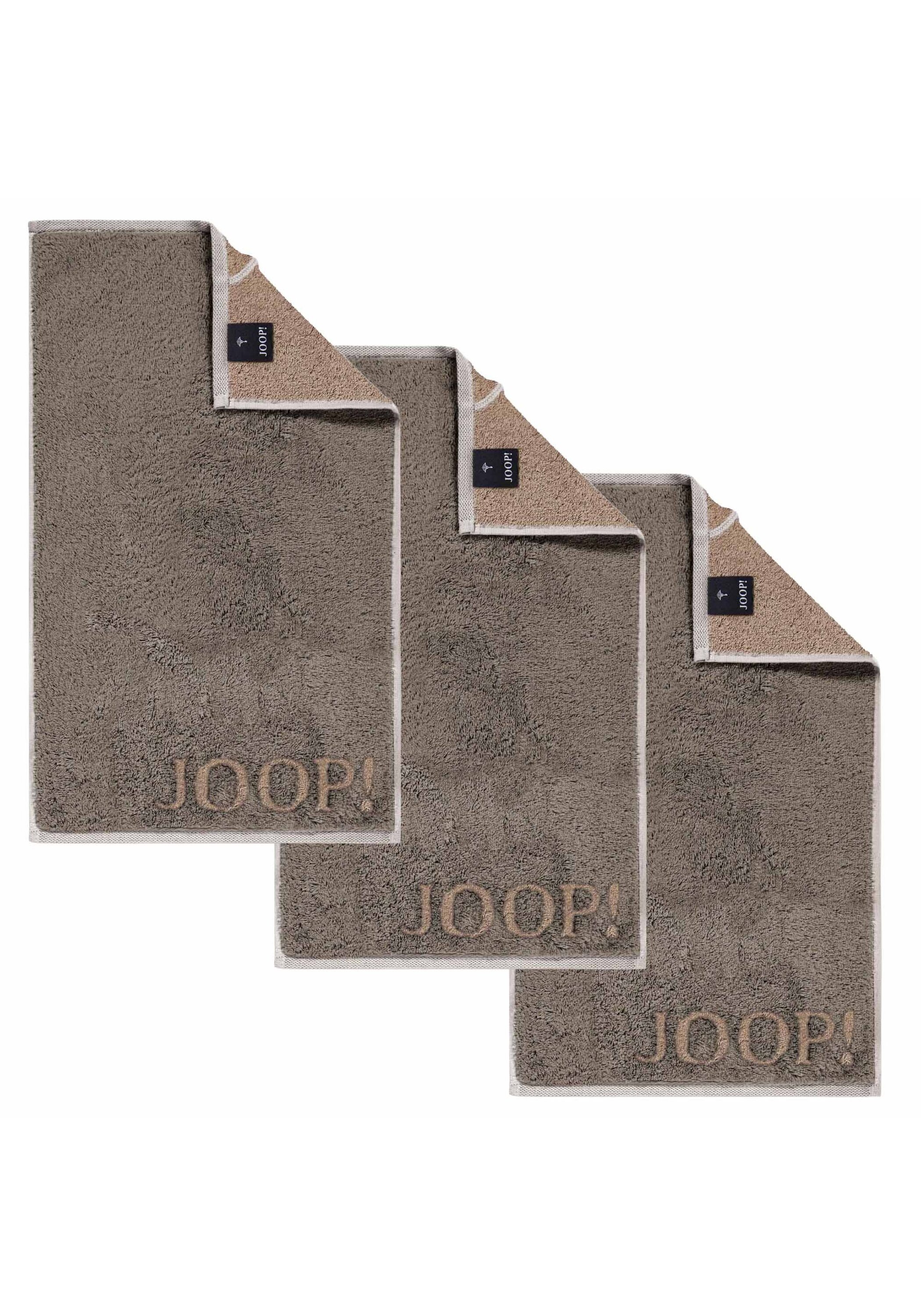 Gästehandtuch JOOP, B:30cmtaupe, Obermaterial: 100% Baumwolle CO., Handtücher, "Gästetuch J Joop Contour 3er Pack"