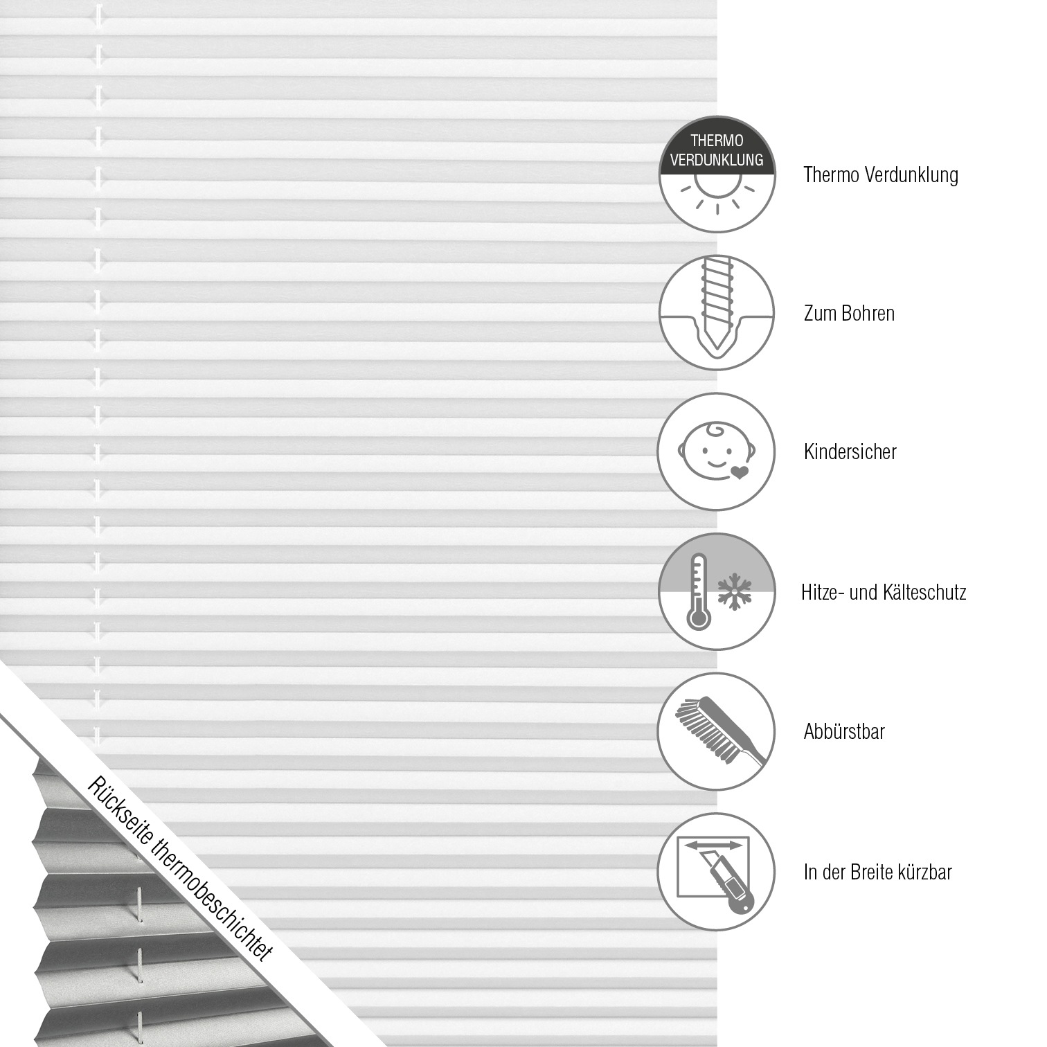 GARDINIA Plissee »Concept Thermo« abdunkelnd energiesparend mit Bohren verspannt verschraubt, Innovative Träger- und Montagetechnik