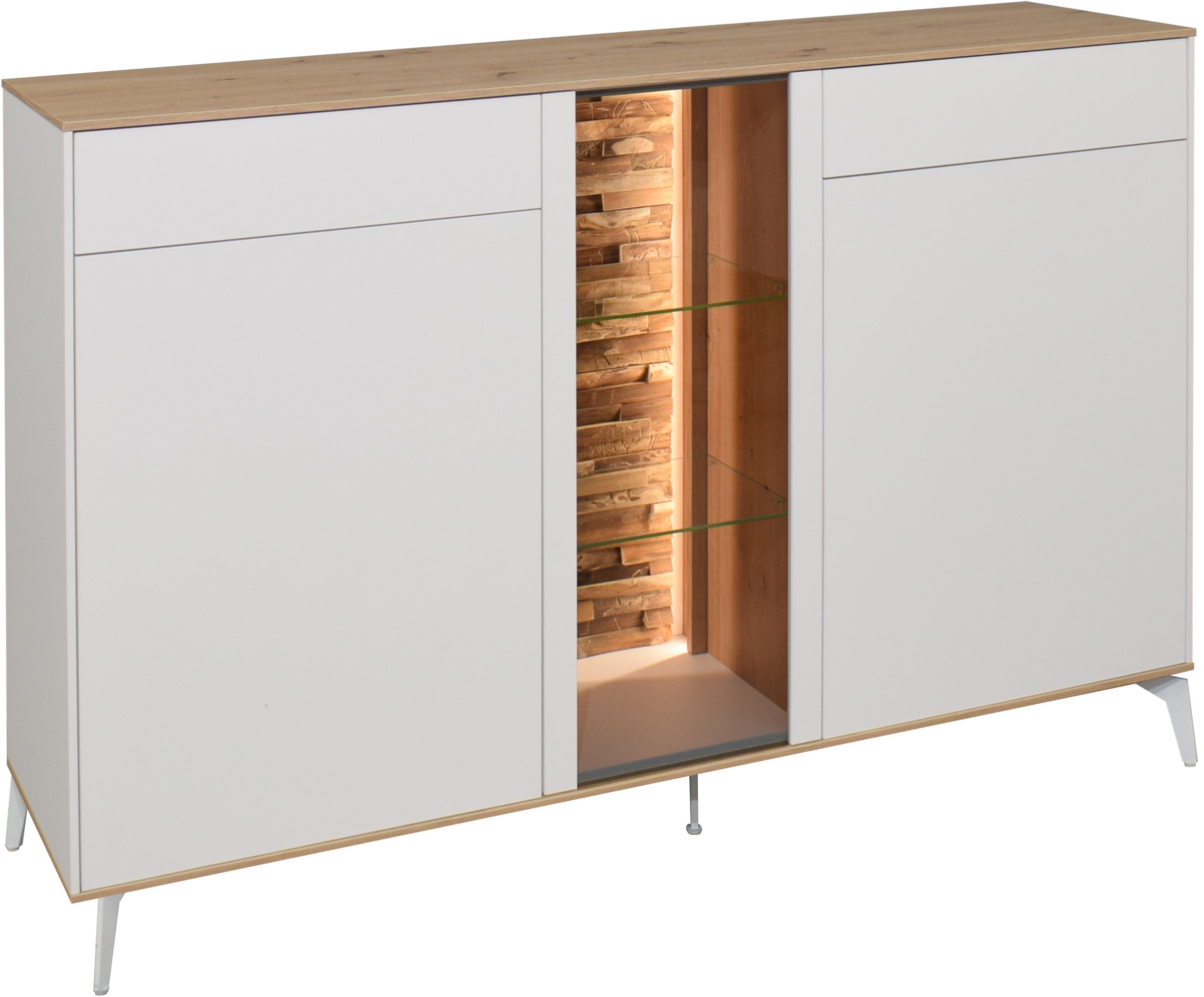 Mäusbacher Kommode Faro Sideboard 159 cm, inkl. Beleuchtung, Push to open, günstig online kaufen