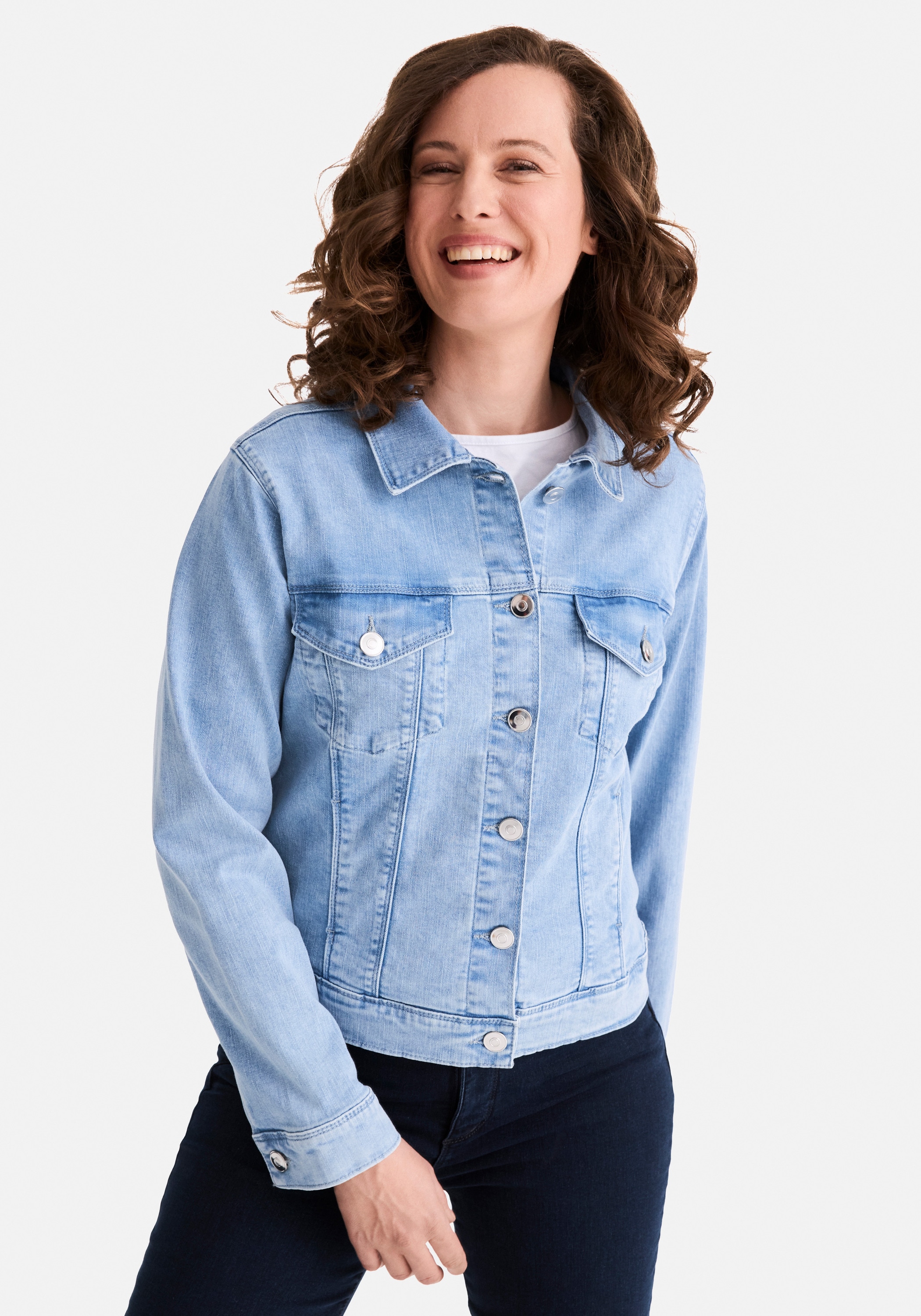 STOOKER WOMEN Jeansjacke »JANINE Jeansjacke« Jeansjacke Figurbetont Casual Clean Wash Baumwollstretch für Damen