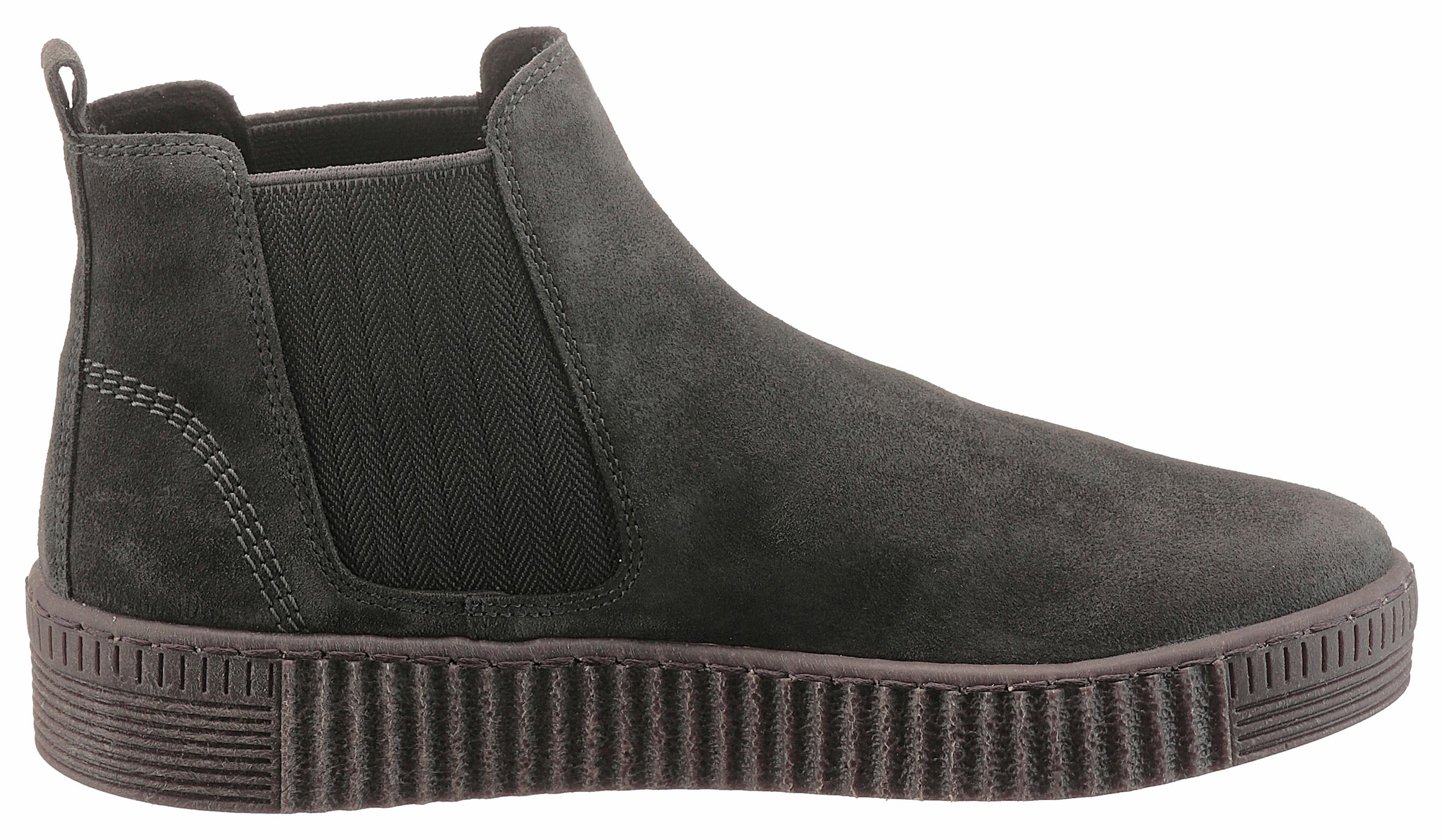Gabor Chelseaboots, Plateau, Stiefelette, Schlupfschuh mit dezenten Kontrastnähten
