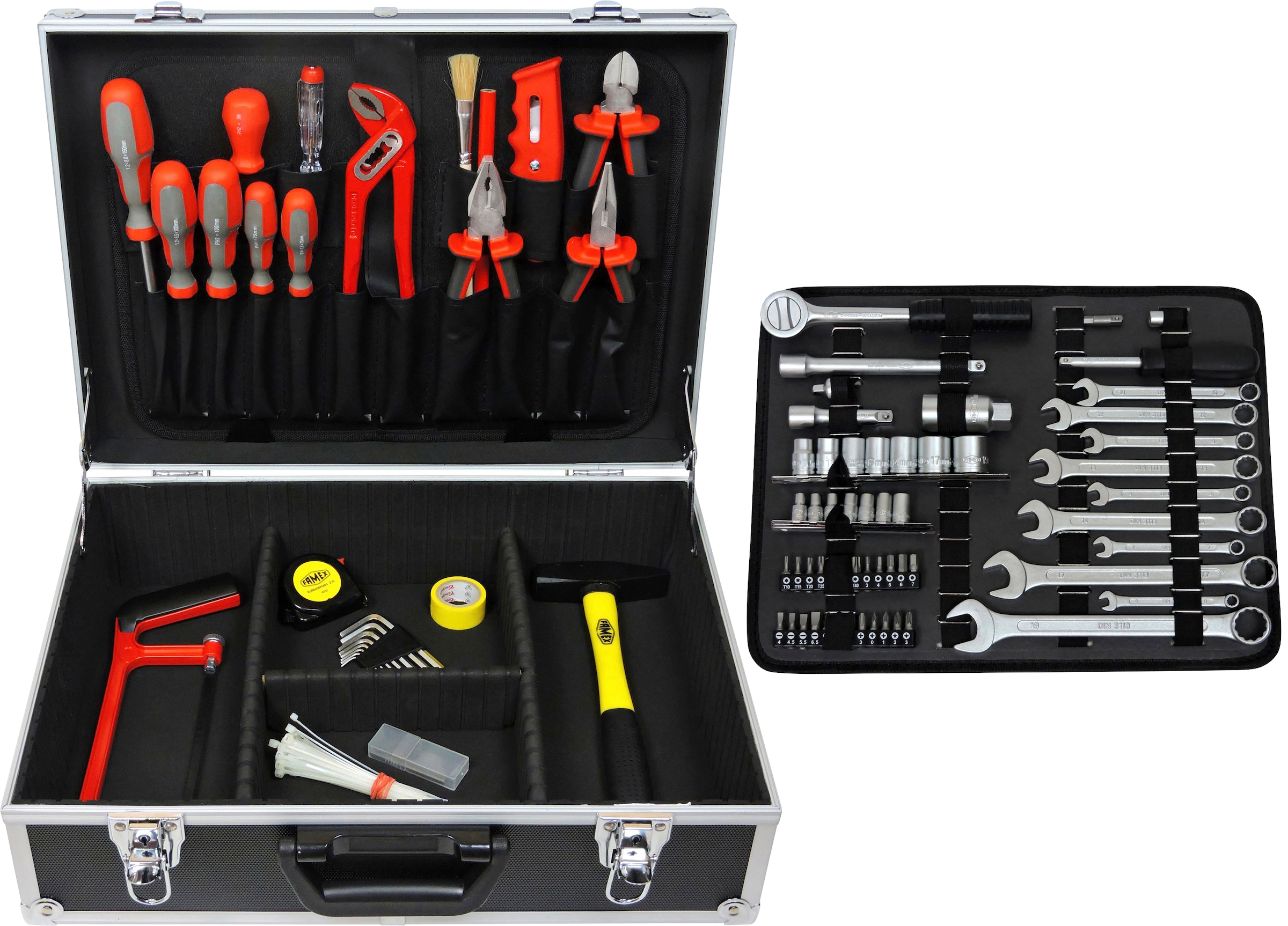 FAMEX Werkzeugset »759-63«, 125-tlg., viel Platz für weitere Werkzeuge, abschließbar