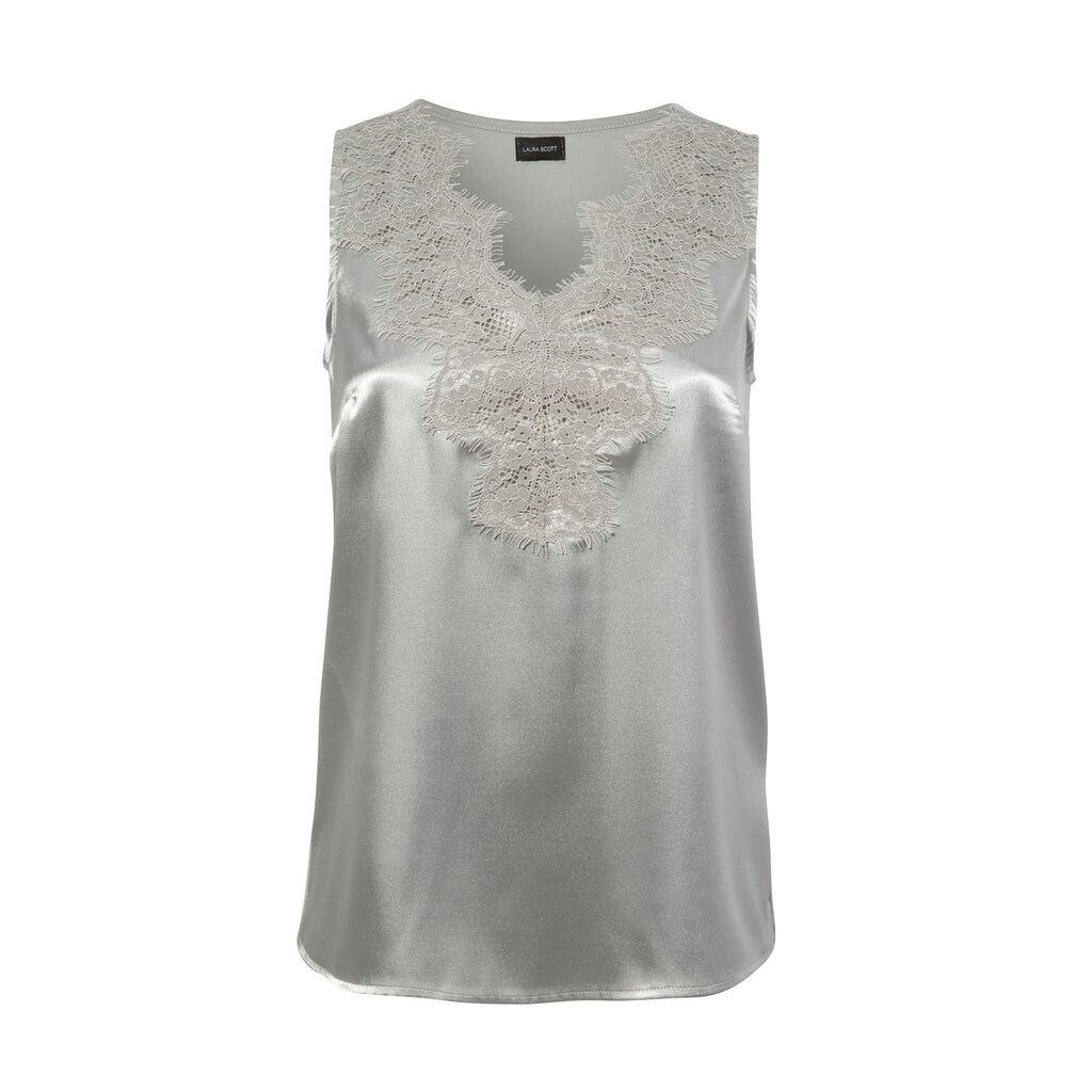 Laura Scott Blusentop, aus Satin und Spitze