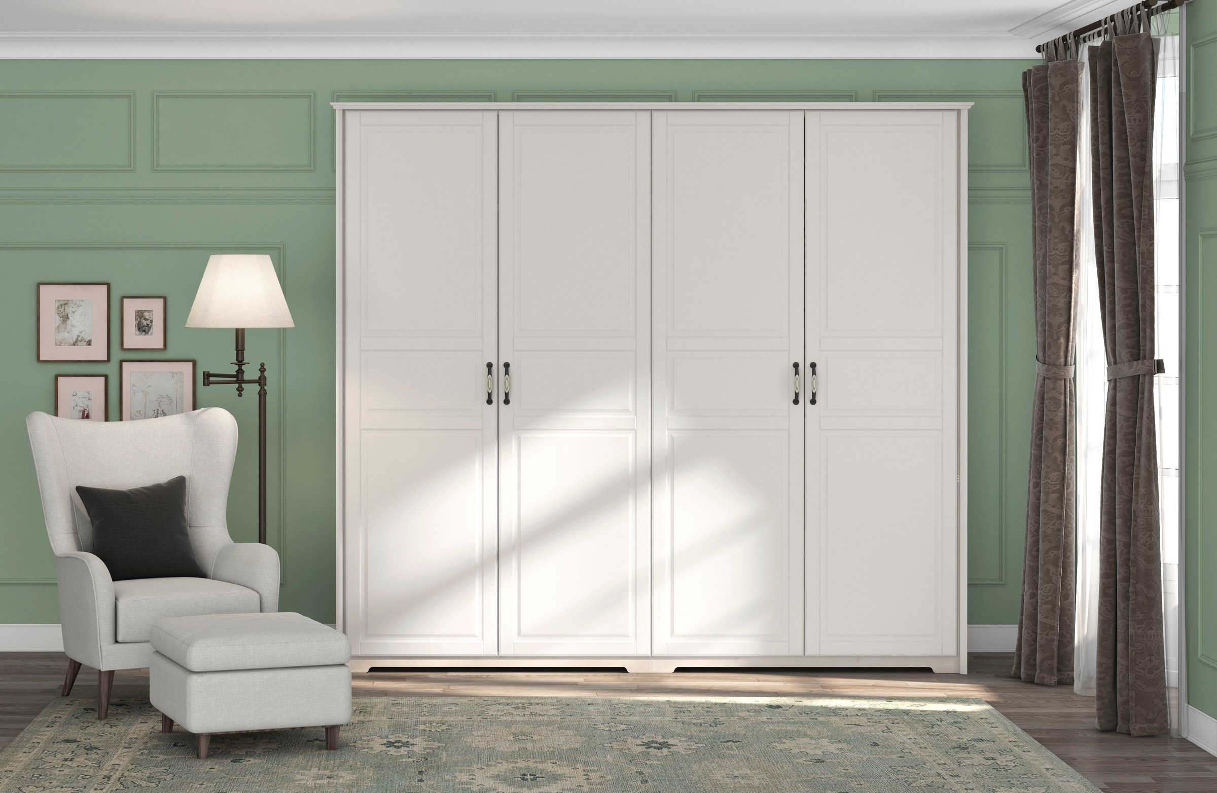 Home affaire Kleiderschrank "Evergreen, wahlweise in 3 Breiten, Höhe 224cm" günstig online kaufen