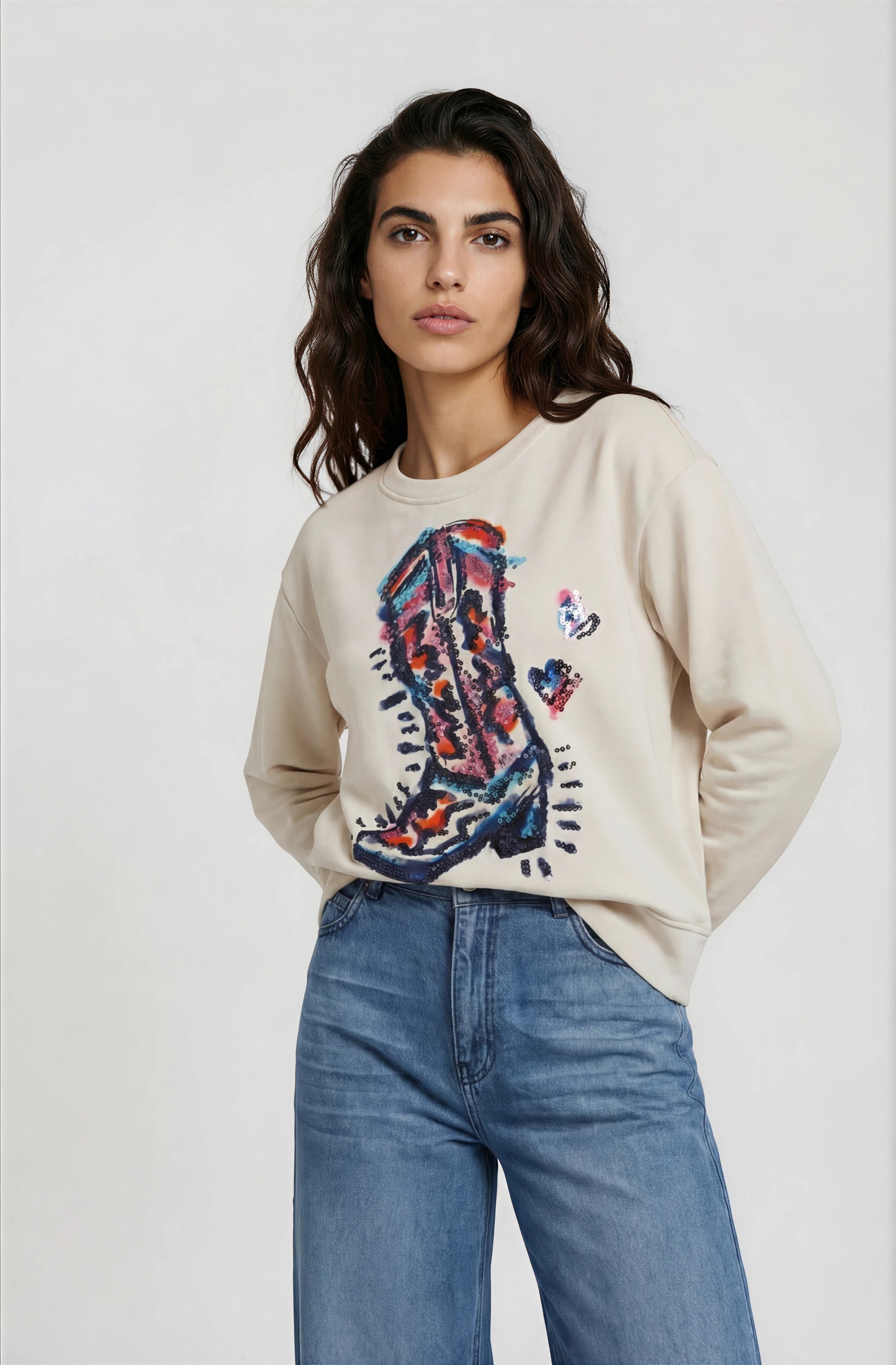 Milano Italy Sweater , mit Pailletten
