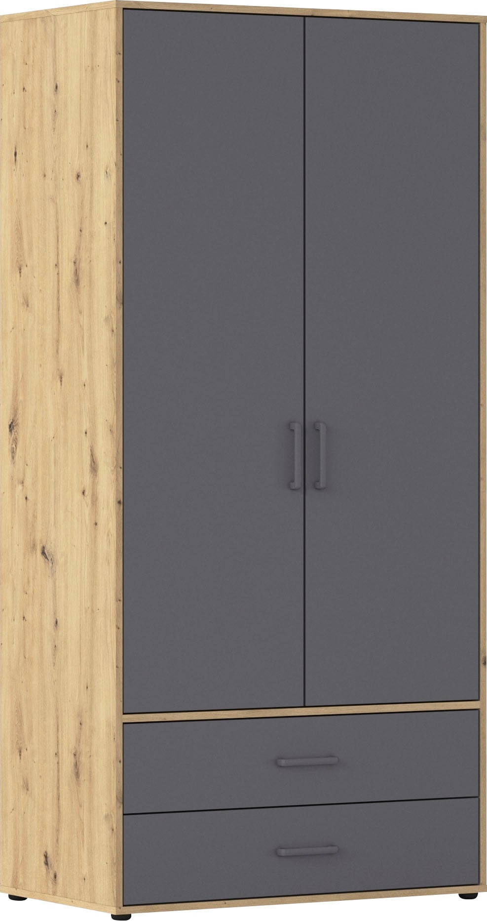 rauch Drehtürenschrank "Kleiderschrank Schrank Garderobe Wäscheschrank VOYAGER" in 3 verschiedenen Ausstattungen BASIC/CLASSIC/PREMIUM, mit 2 modernen Griffvarianten, mit Außenschubladen MADE IN GERMANY