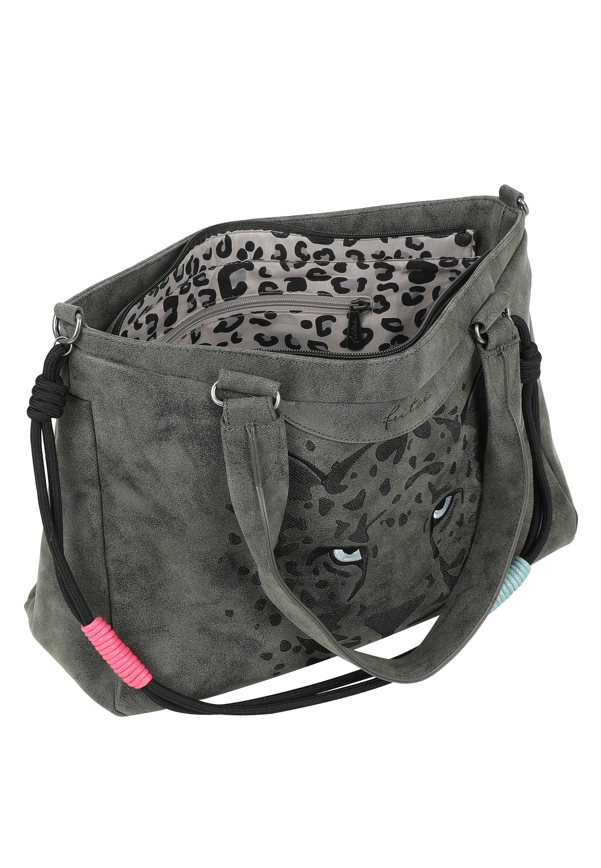 Fritzi aus Preußen Henkeltasche »Black Panther«, mit liebevoll gestallteter Panther-Stickerei