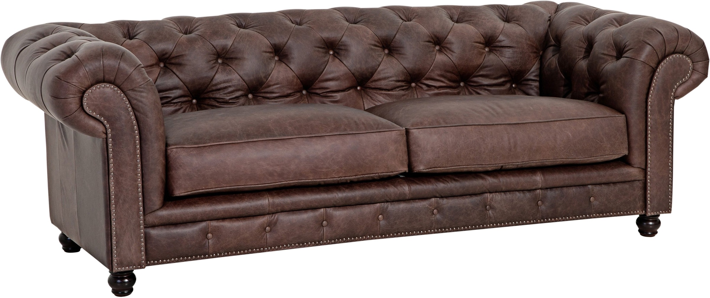 Max Winzer® Polstergarnitur »Old England«, (Spar-Set, 3 tlg.), Chesterfield Ledergarnitur mit Knopfheftung & Ziernägeln