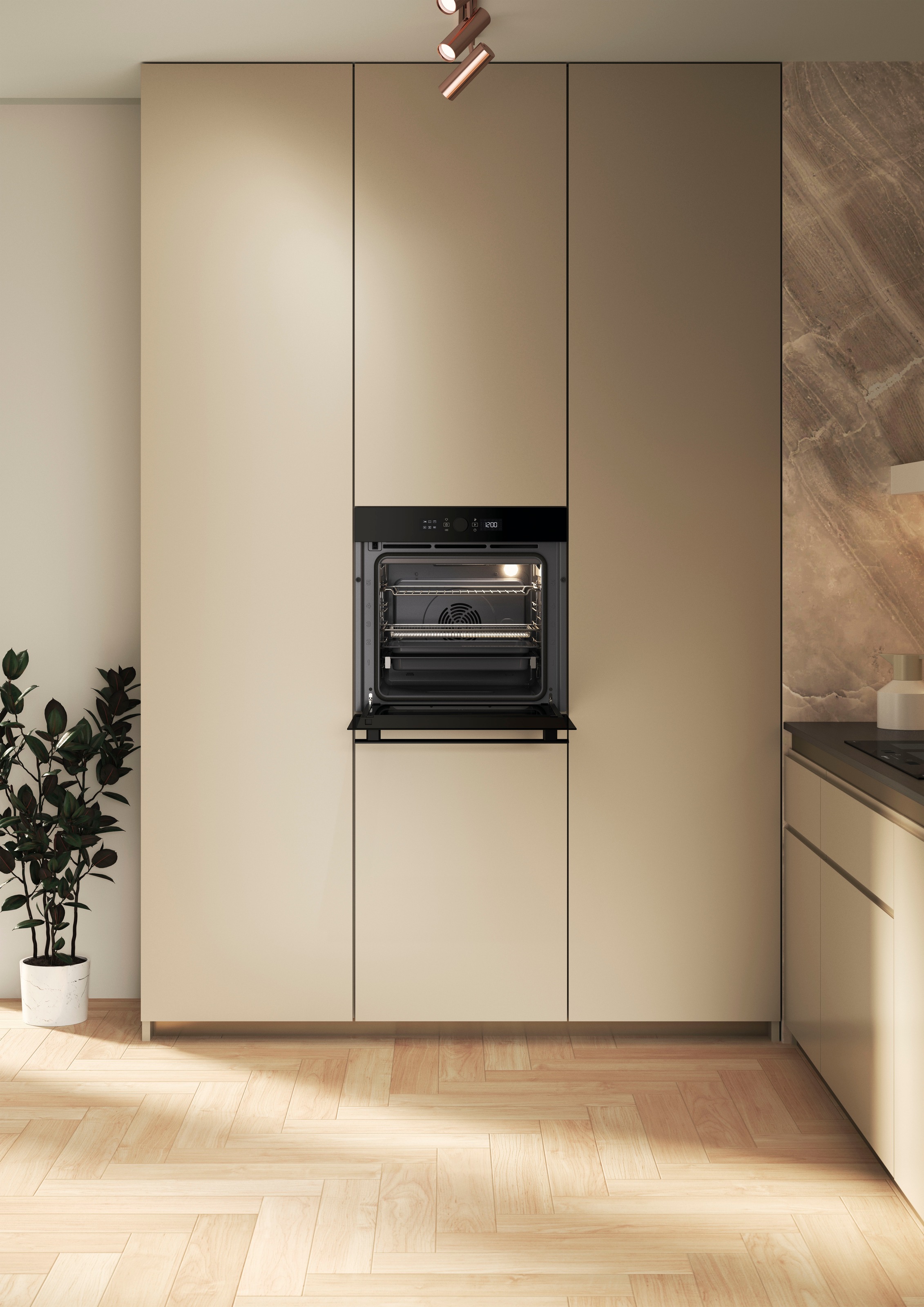 BAUKNECHT Pyrolyse Backofen  »BBI4S8PM1SK«, mit 1-fach-Teleskopauszug, Pyrolyse-Selbstreinigung, AirFry-Funktion, Pizzafunktion, 1-fach-Teleskopauszug, Gentle Steam